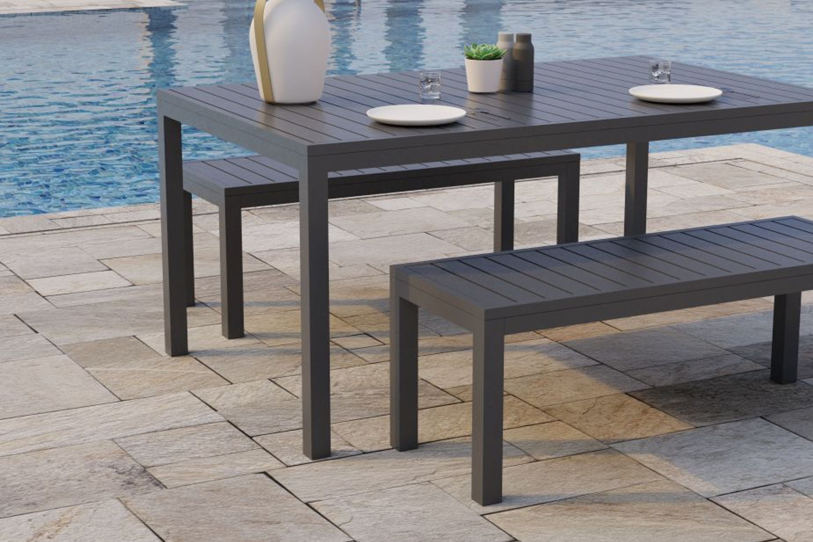 Halki Bench Seat - Outdoor - 120cm - Charcoal