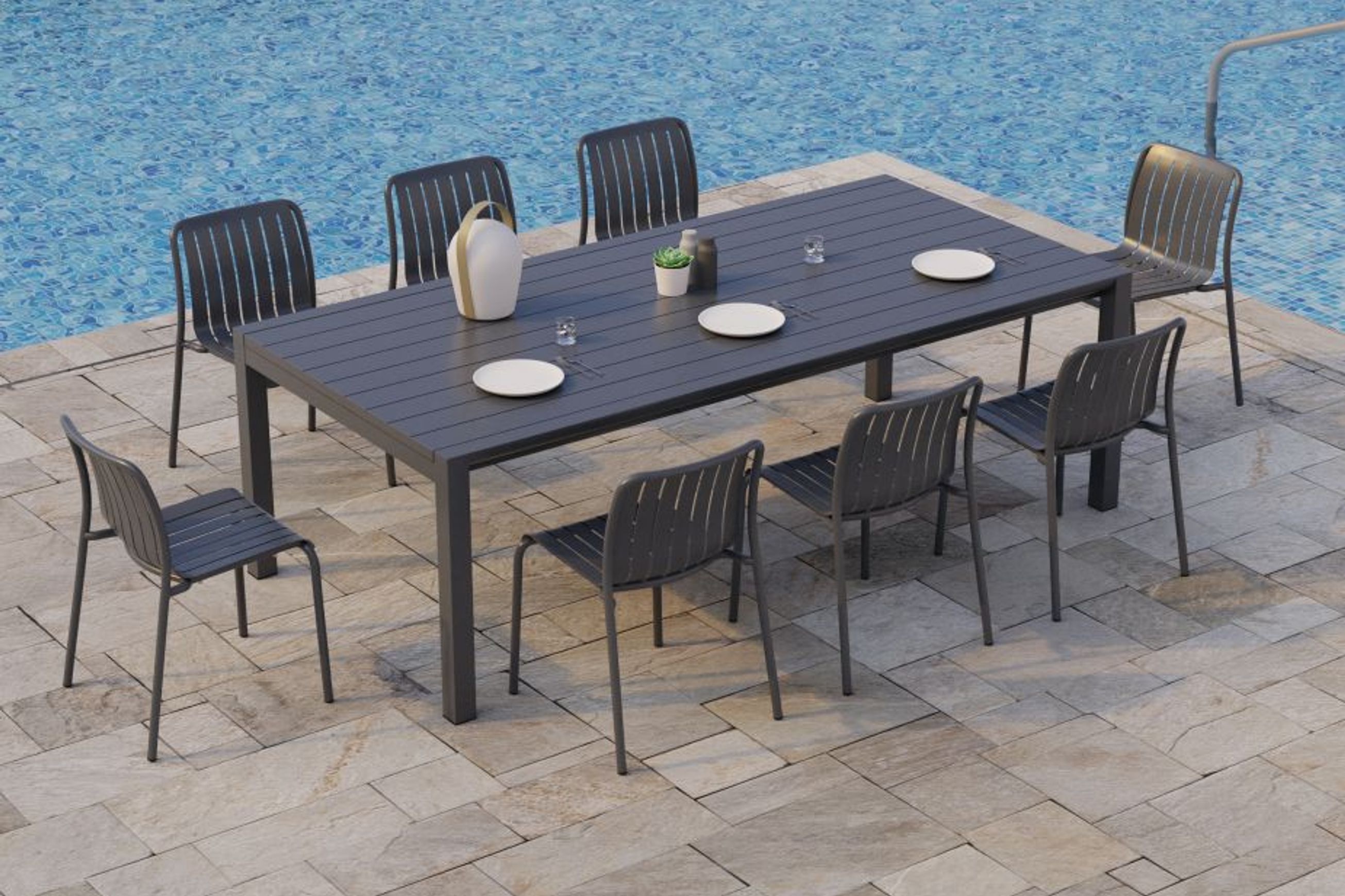Reflect Table - Outdoor - Extendable 220/338 x 106cm - Charcoal