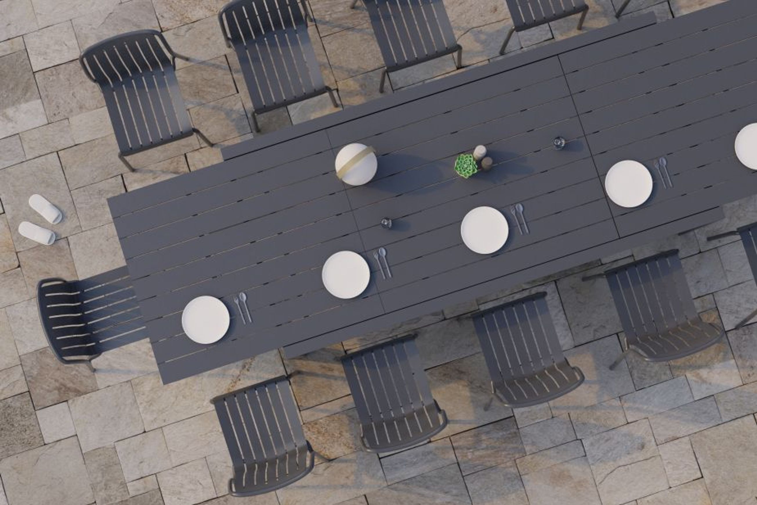 Reflect Table - Outdoor - Extendable 220/338 x 106cm - Charcoal