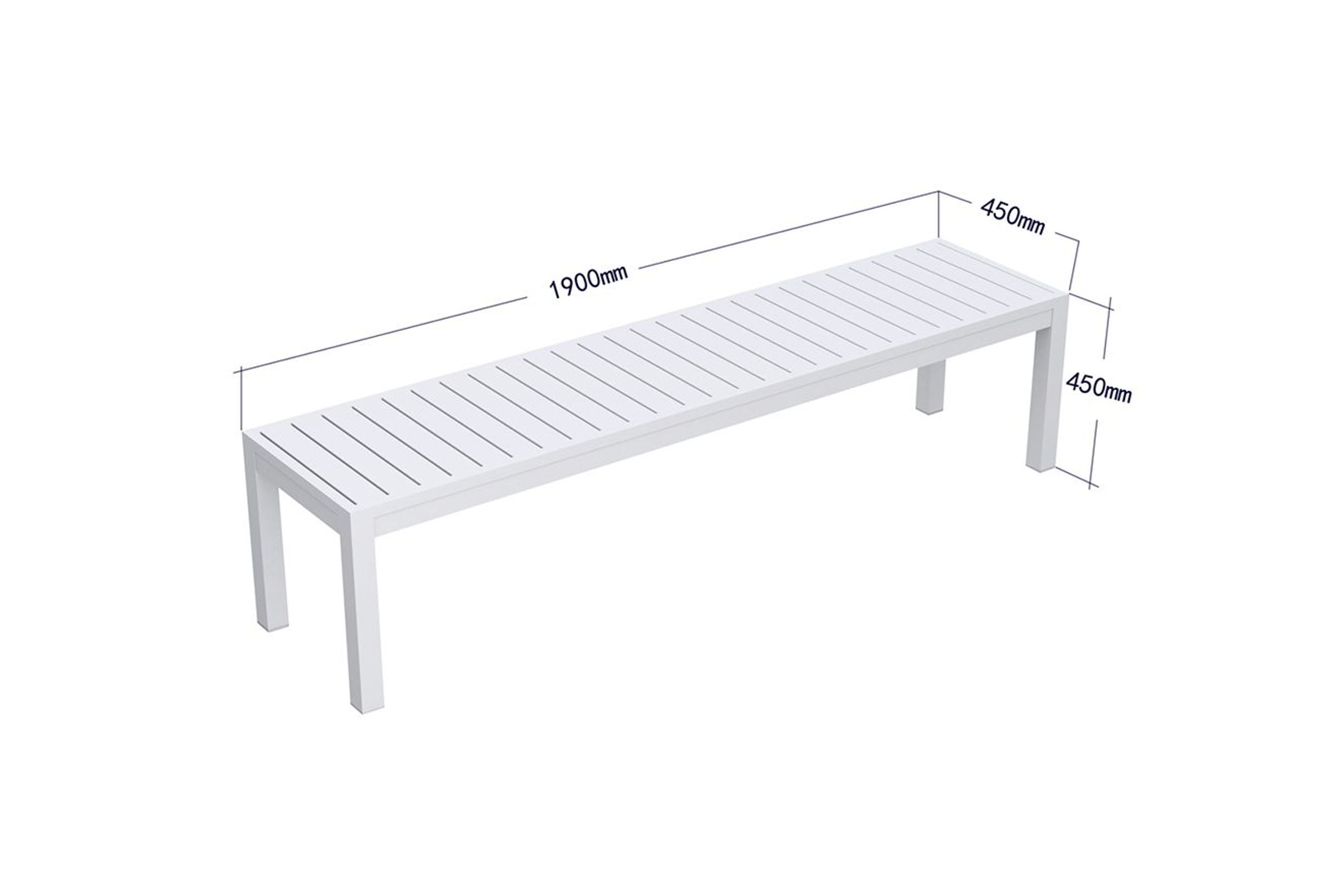 Halki Bench Seat - Outdoor - 190cm - White