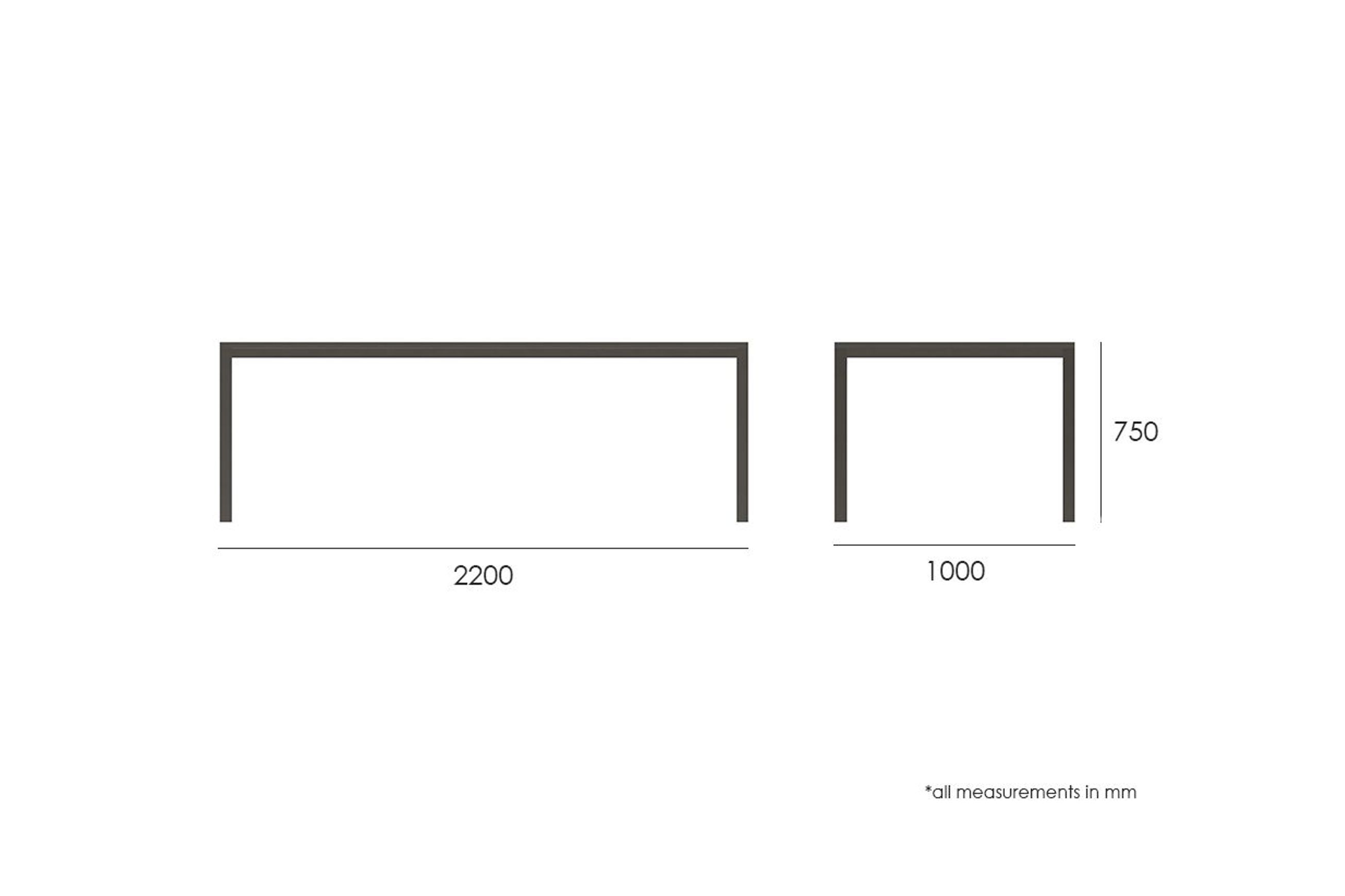 Halki Table - Outdoor - 220cm x 100cm - Charcoal