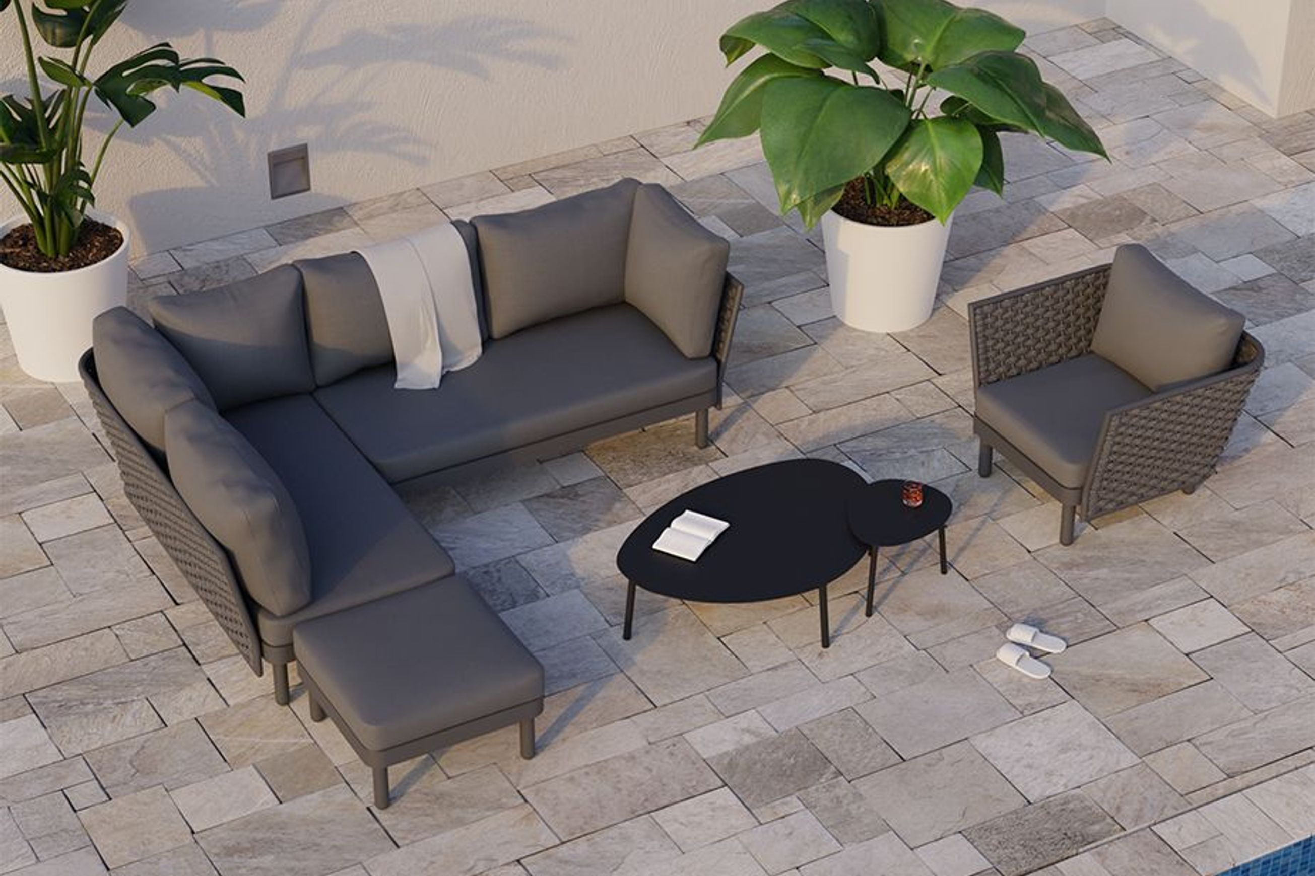 Cetara Side Table - Outdoor - Black