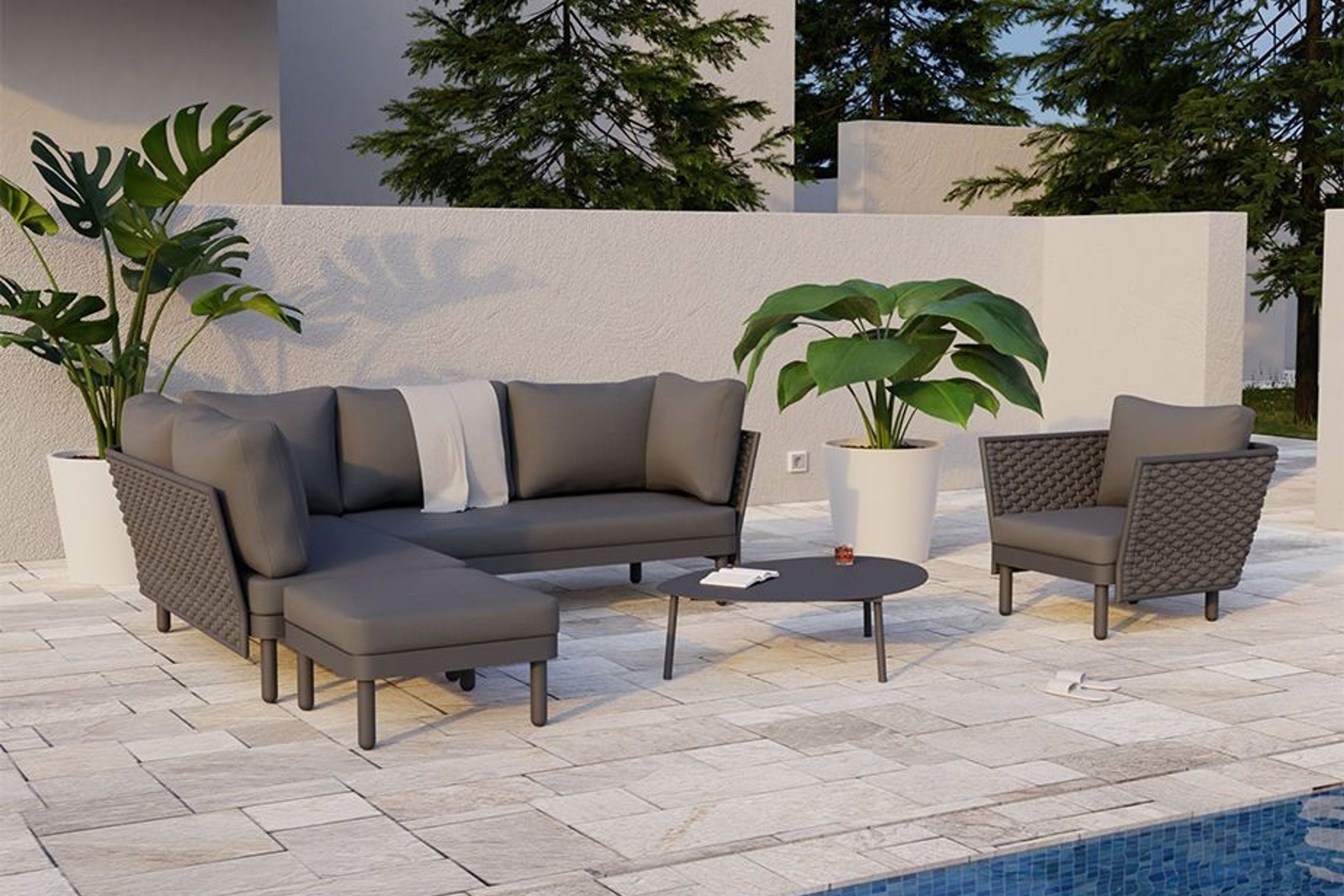 Cetara Coffee Table - Outdoor - Charcoal - Large