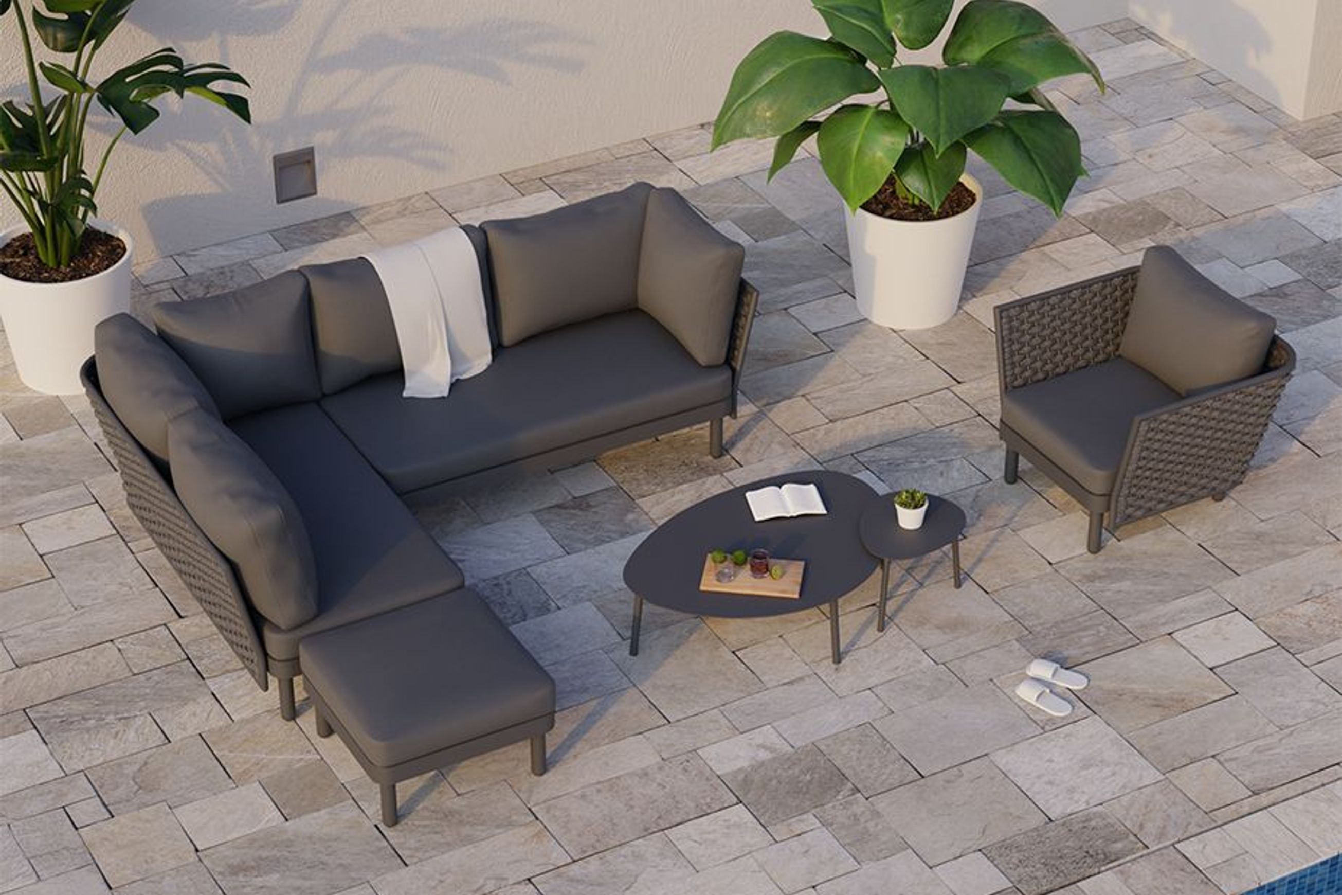Cetara Coffee Table - Outdoor - Charcoal - Large
