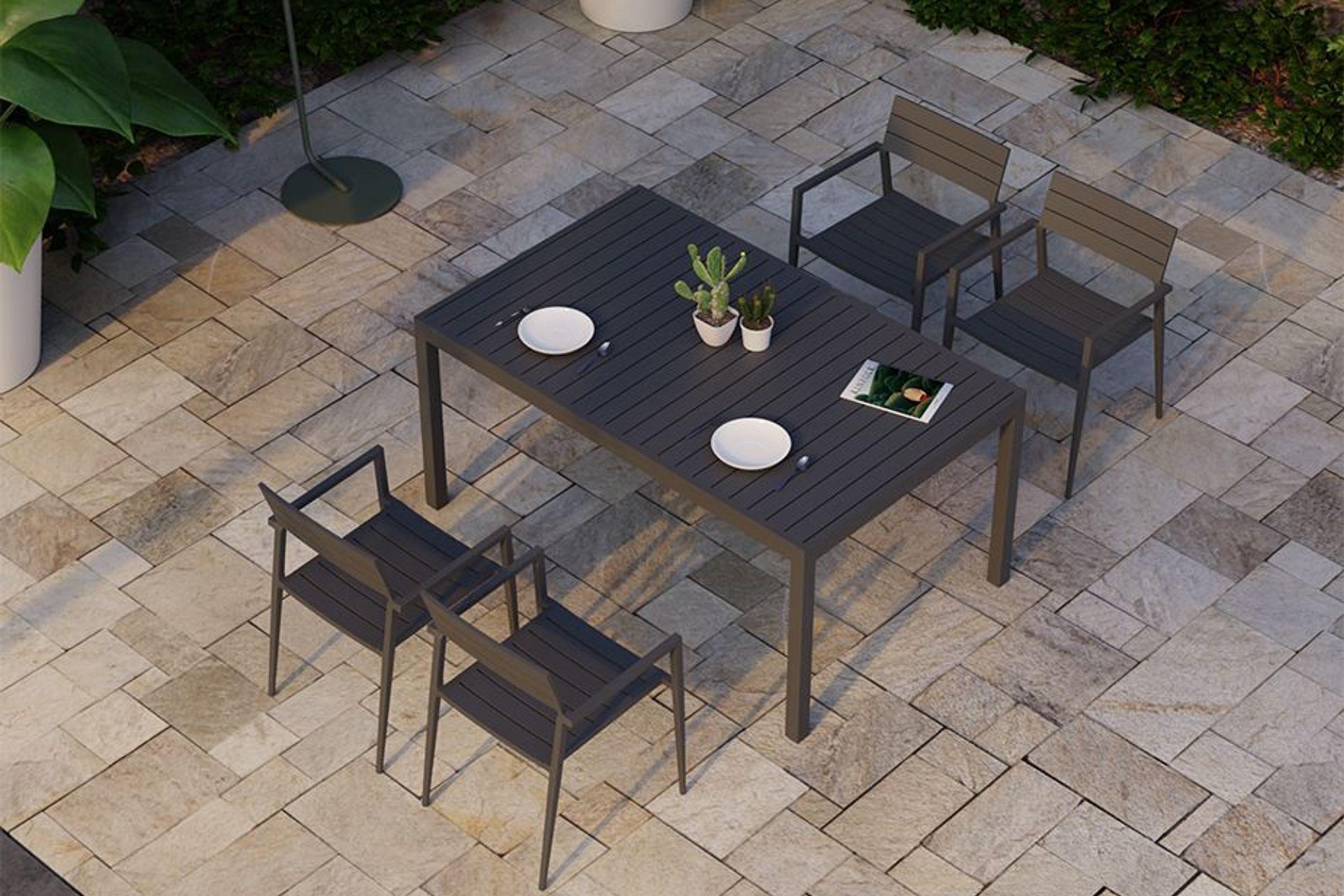 Halki Table - Outdoor - 160cm x 90cm - Charcoal