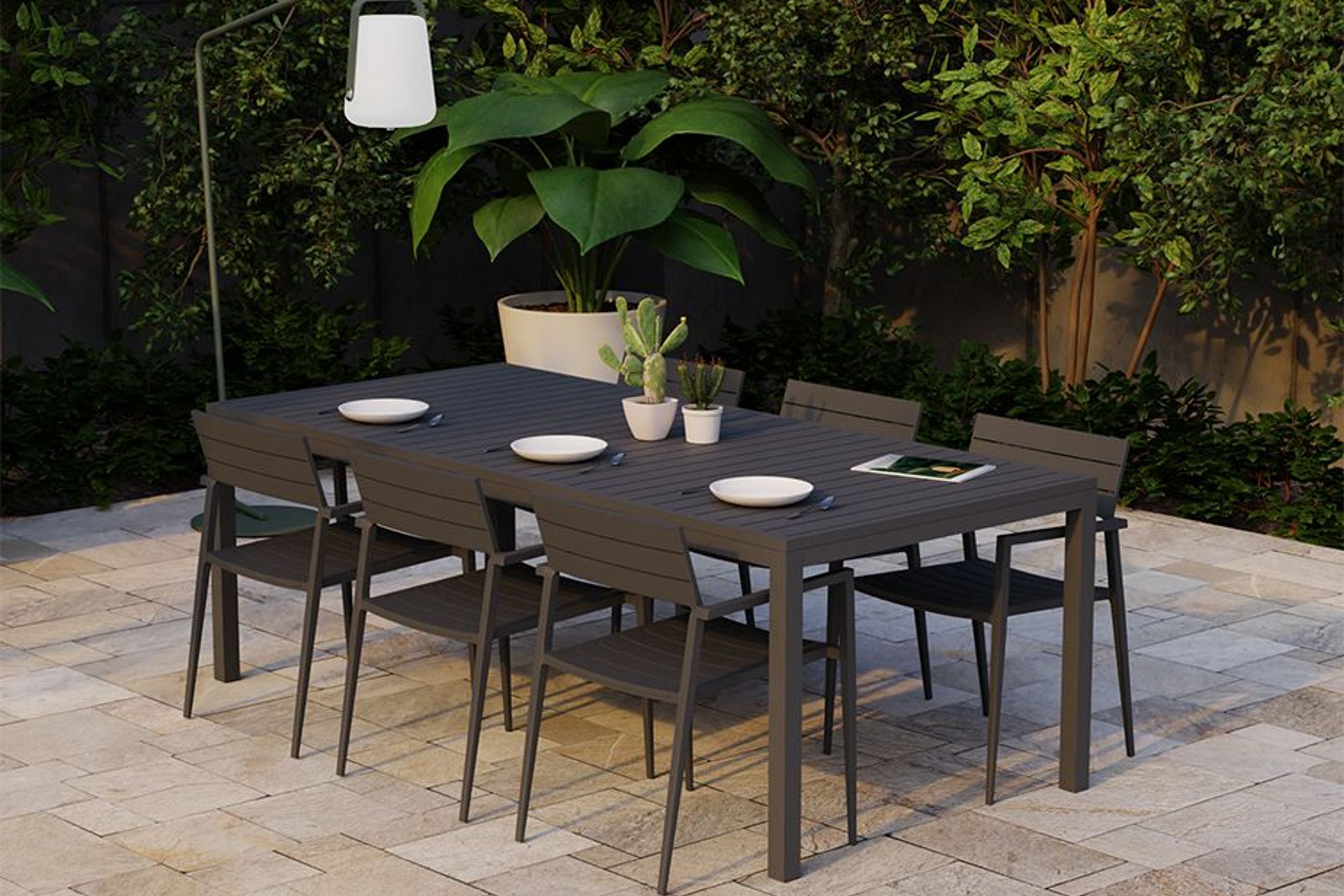 Halki Table - Outdoor - 220cm x 100cm - Charcoal