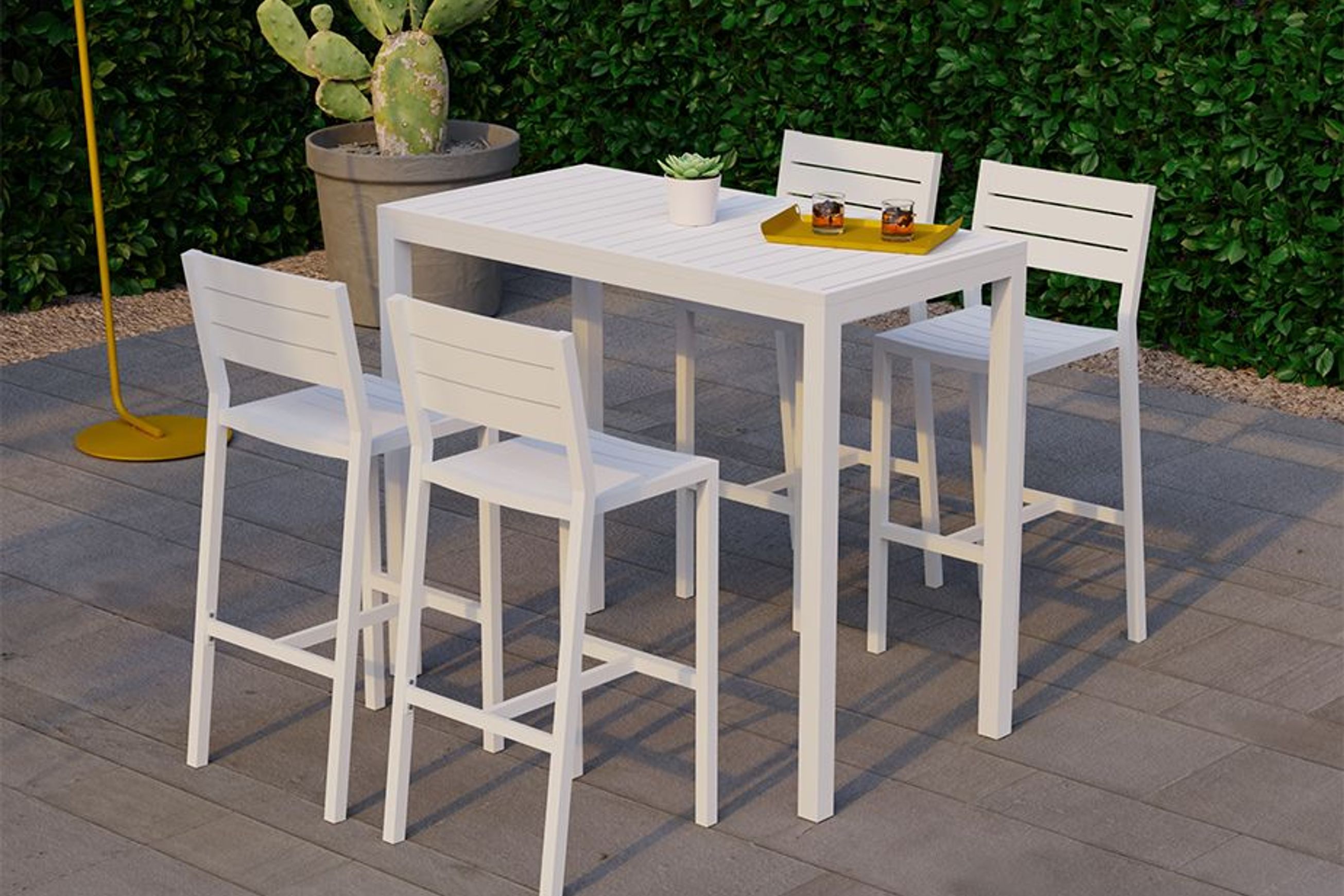 Halki Table - Outdoor - High Bar - 125cm x 65cm - White