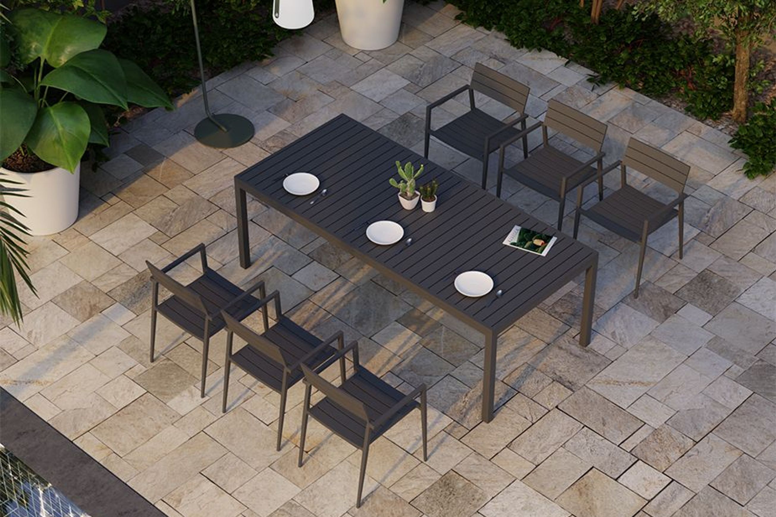 Halki Table - Outdoor - 220cm x 100cm - Charcoal