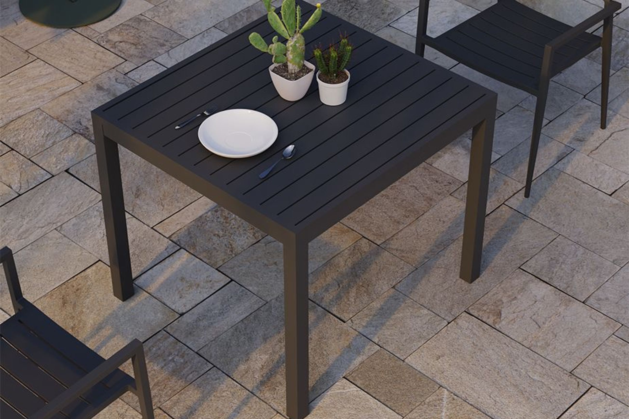 Halki Table - Outdoor - 90cm x 90cm - Charcoal