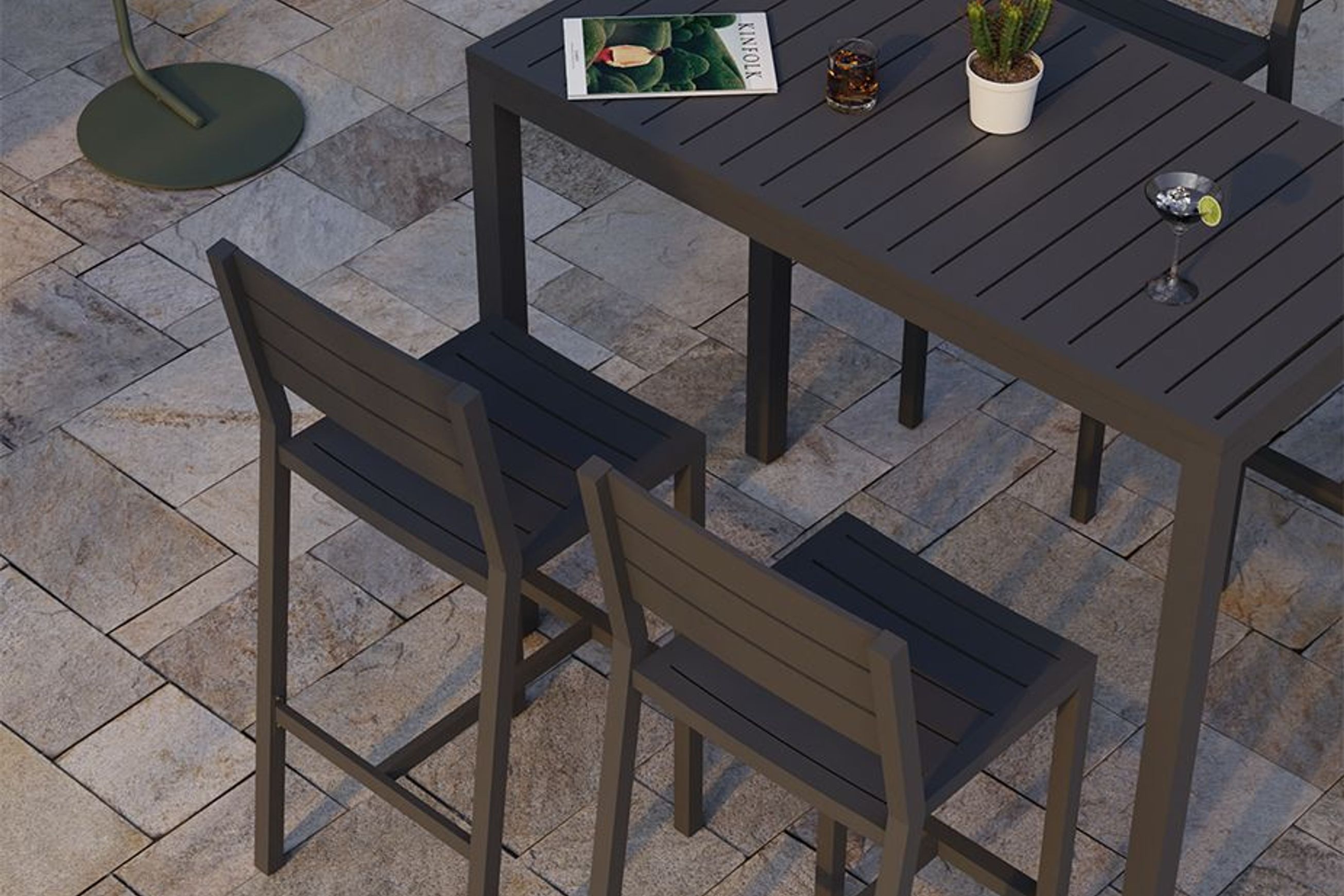Halki Table - Outdoor - High Bar - 125cm x 65cm - Charcoal