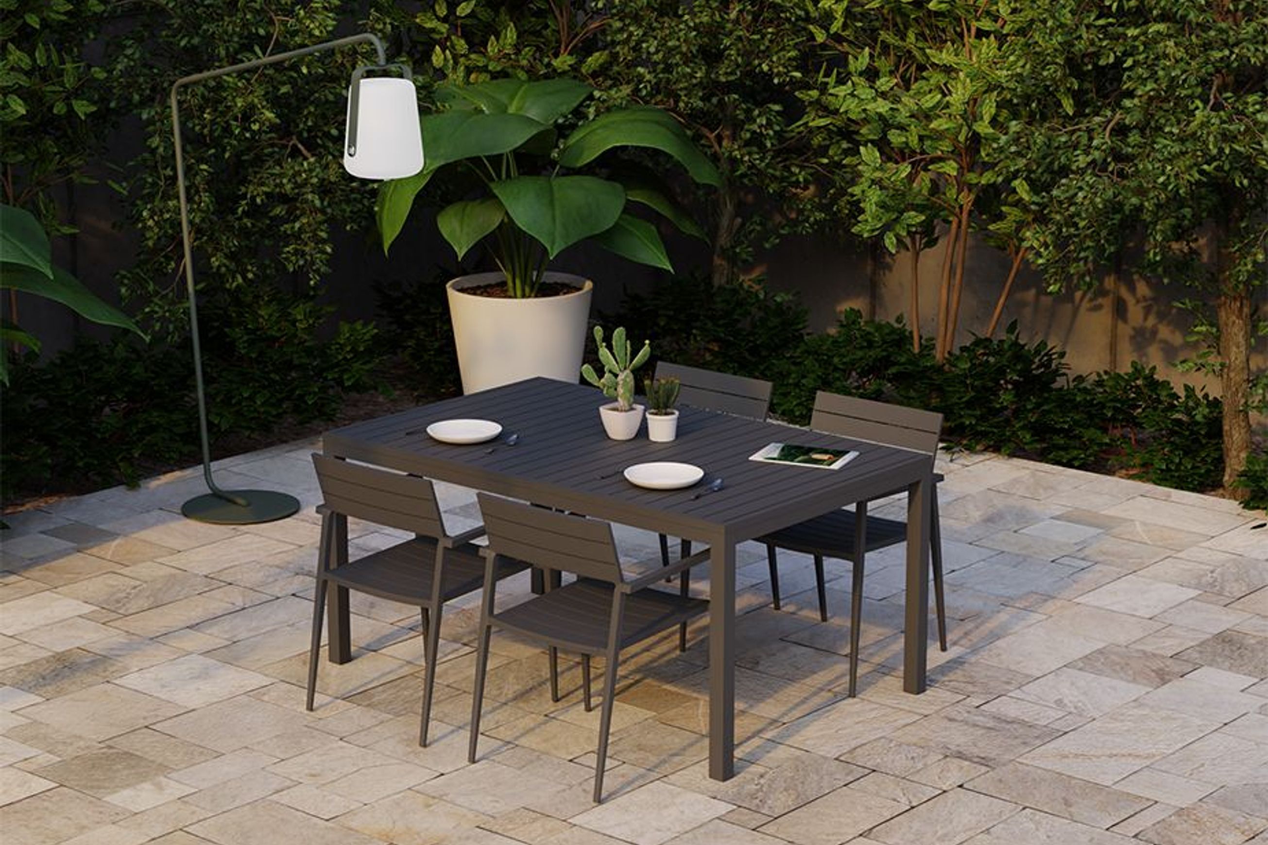 Halki Table - Outdoor - 160cm x 90cm - Charcoal