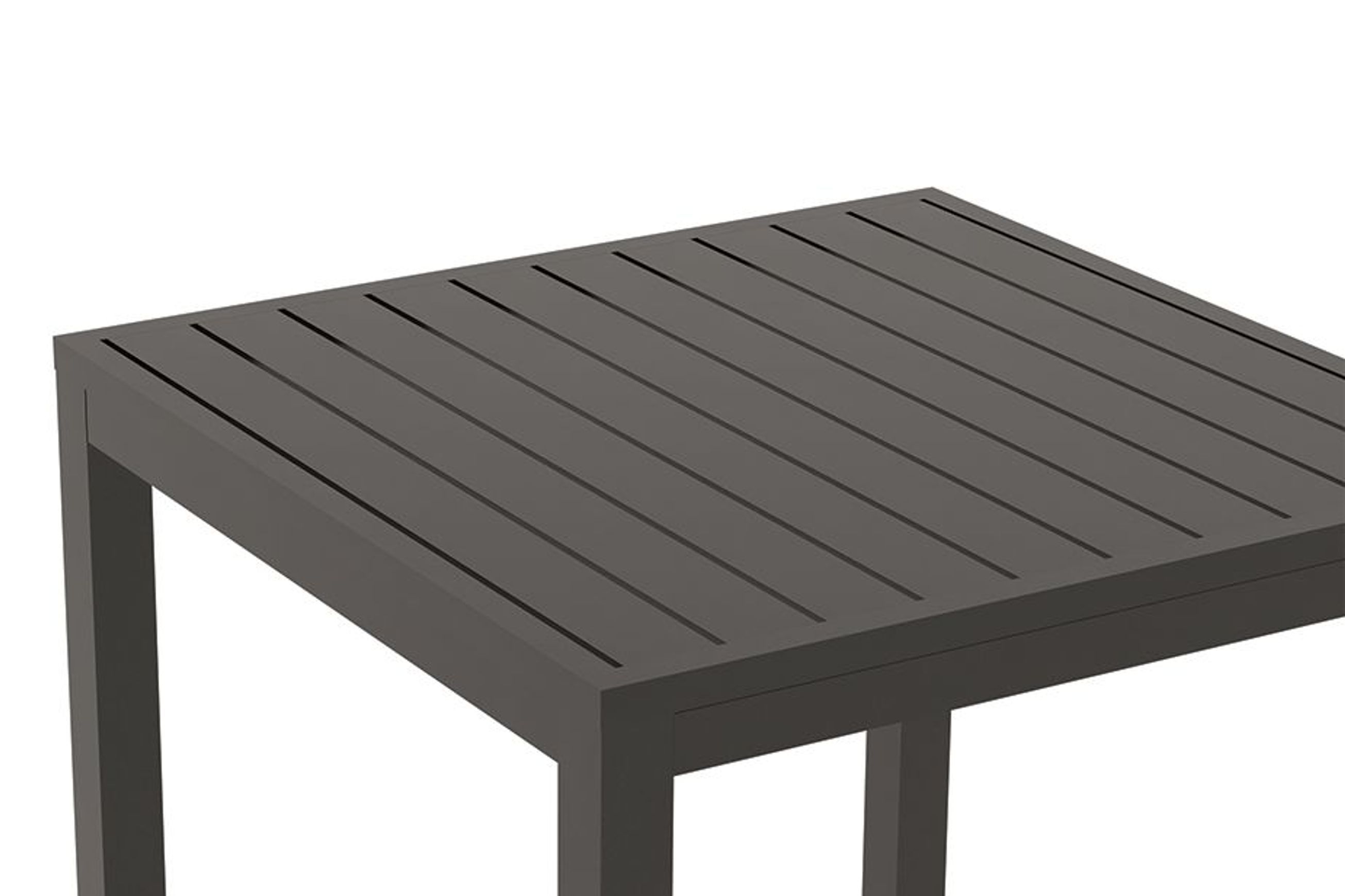 Halki Table Matt Charcoal Aluminium 77cm x 77xm