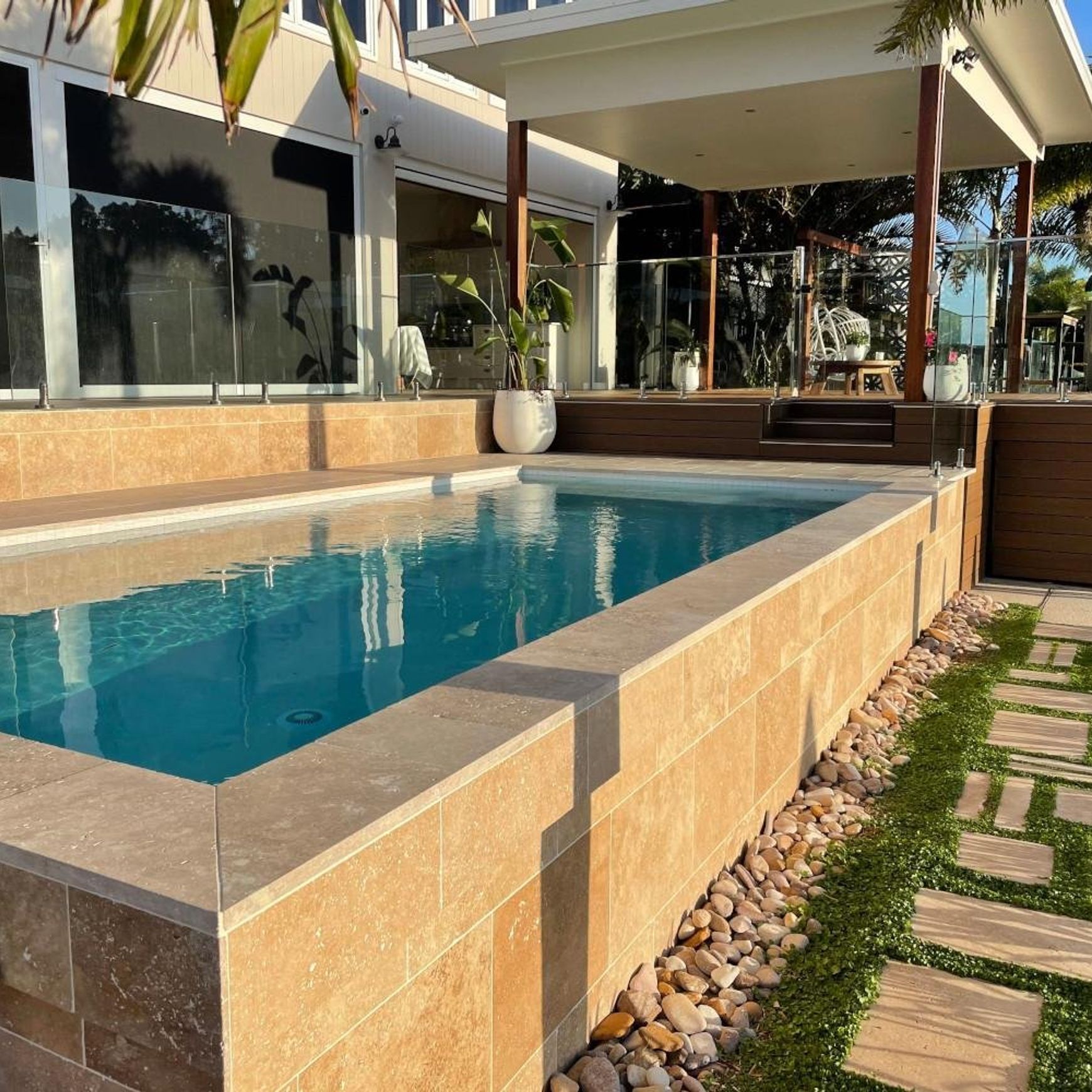 12mm Noce Travertine Tiles - Tumbled & Unfilled