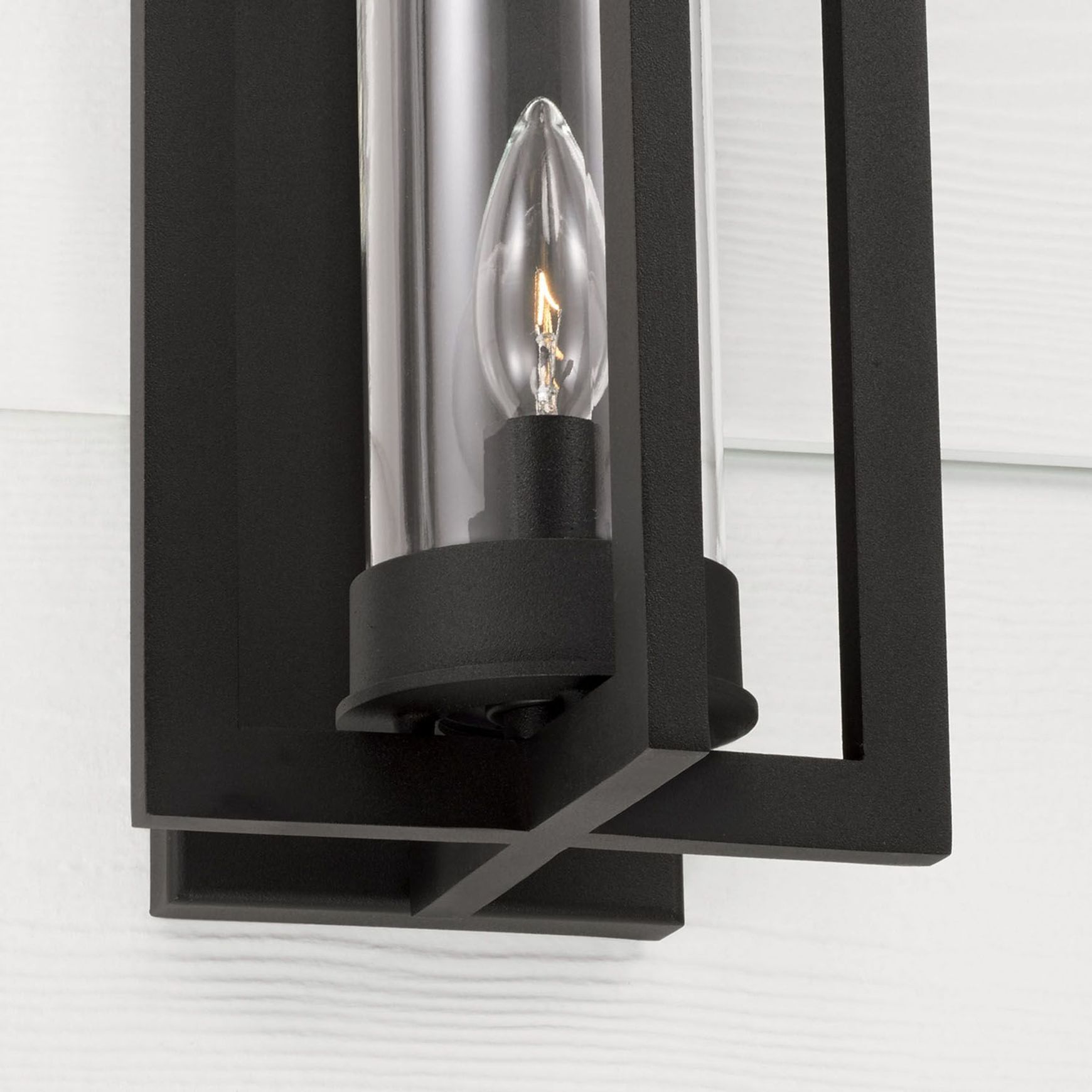 Karter 1 Light Outdoor Wall Lantern in Black