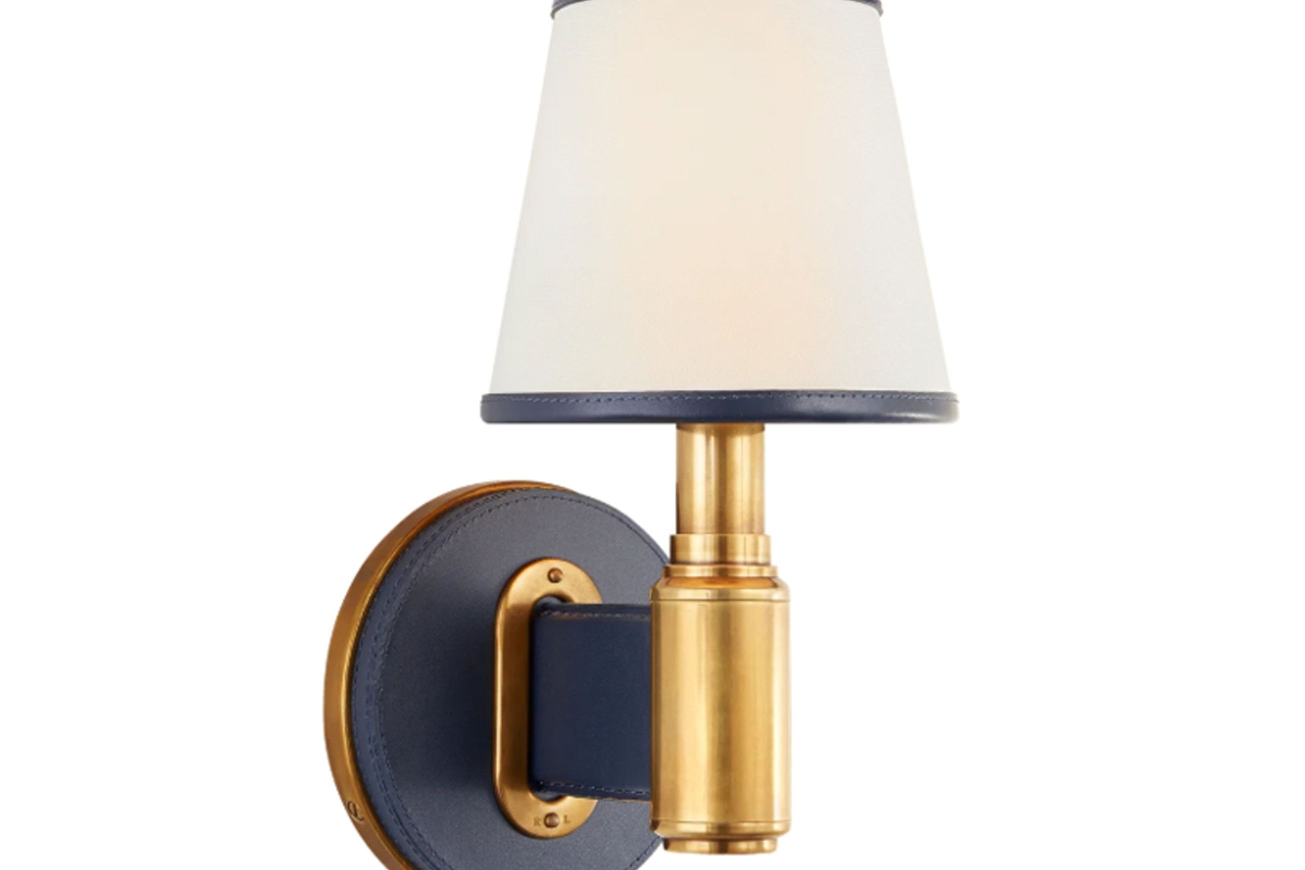 Riley Single Sconce – Brass and Navy