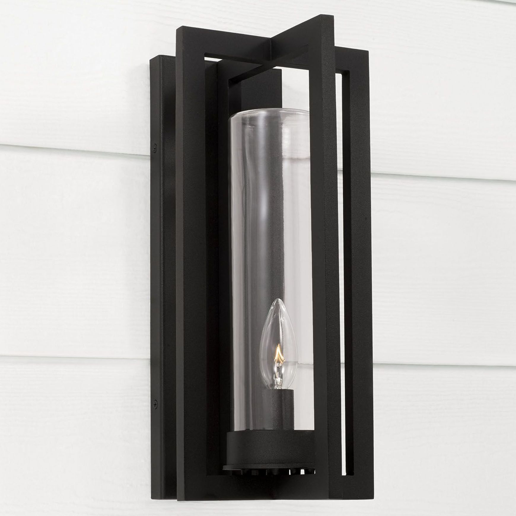 Karter 1 Light Outdoor Wall Lantern in Black