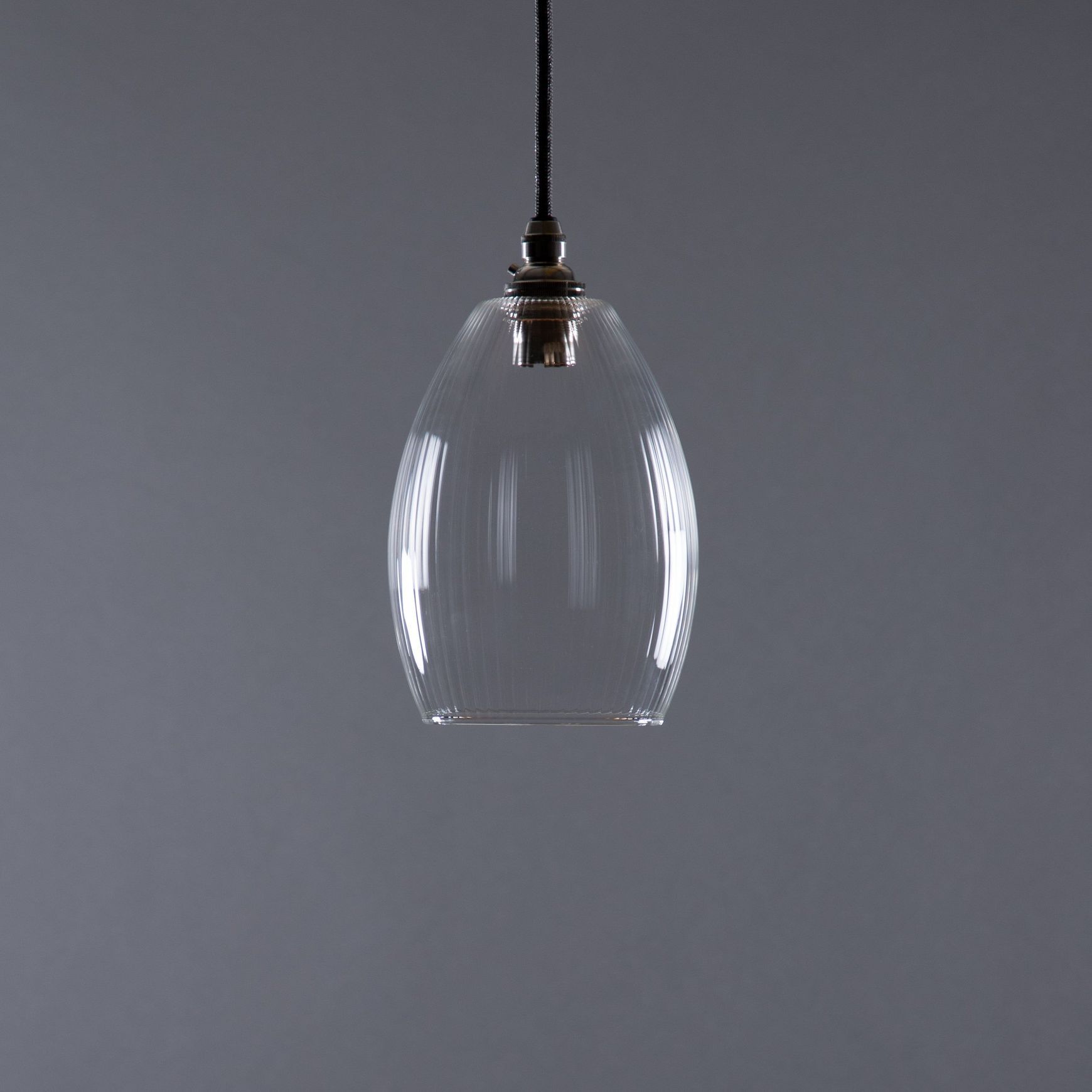 Jules Fine Ribbed Glass Pendant