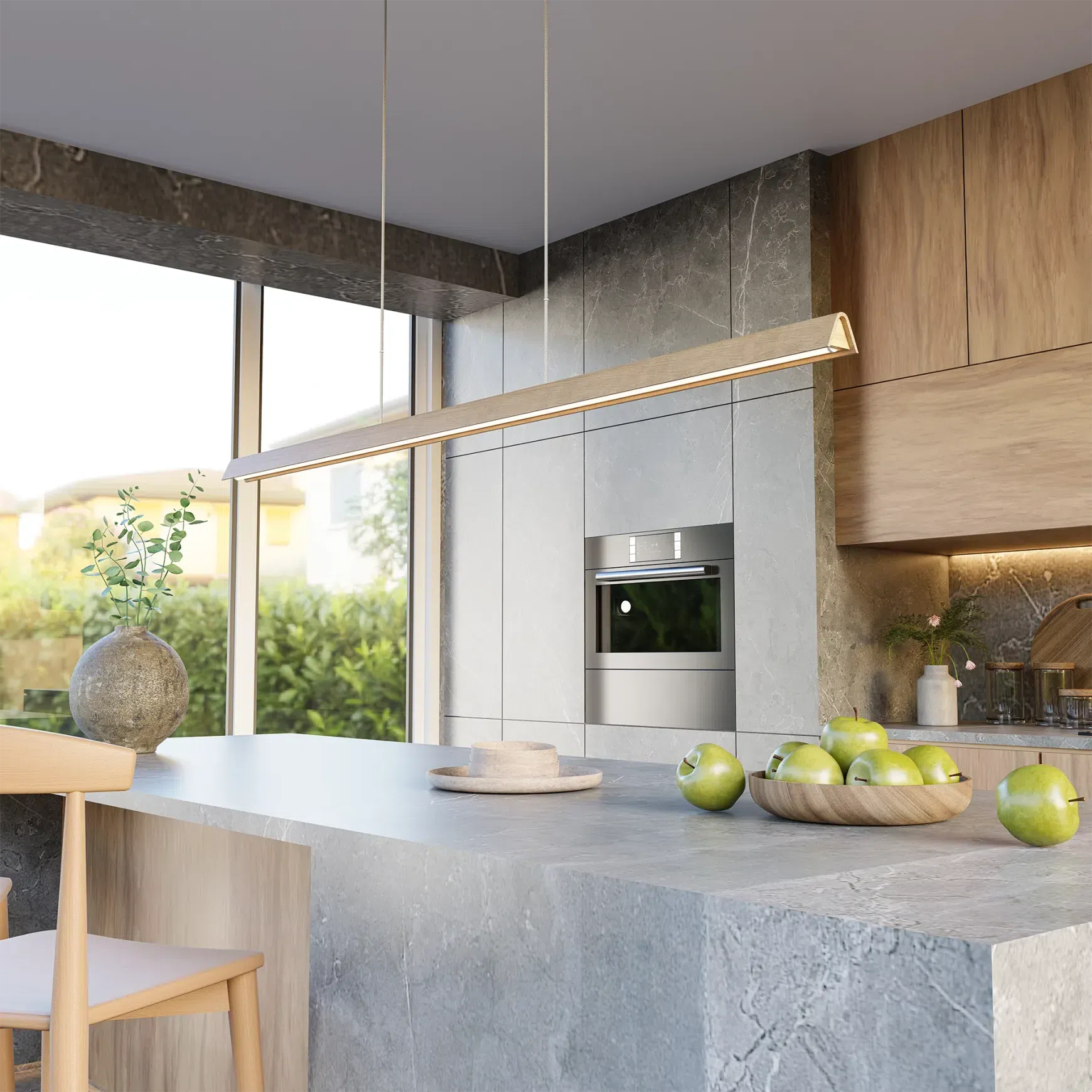 Avocent Ash Timber LED Linear Pendant Light