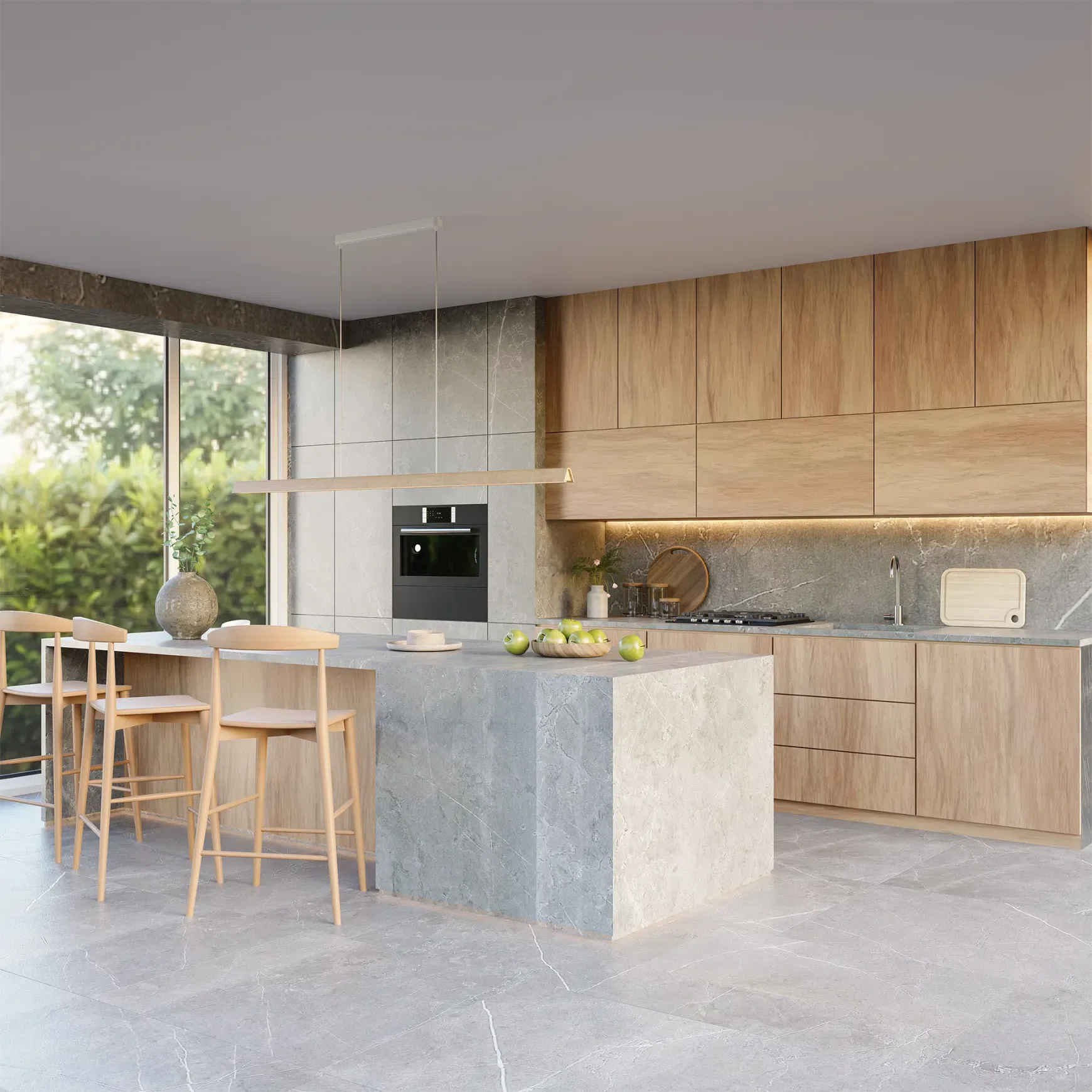 Avocent Ash Timber LED Linear Pendant Light