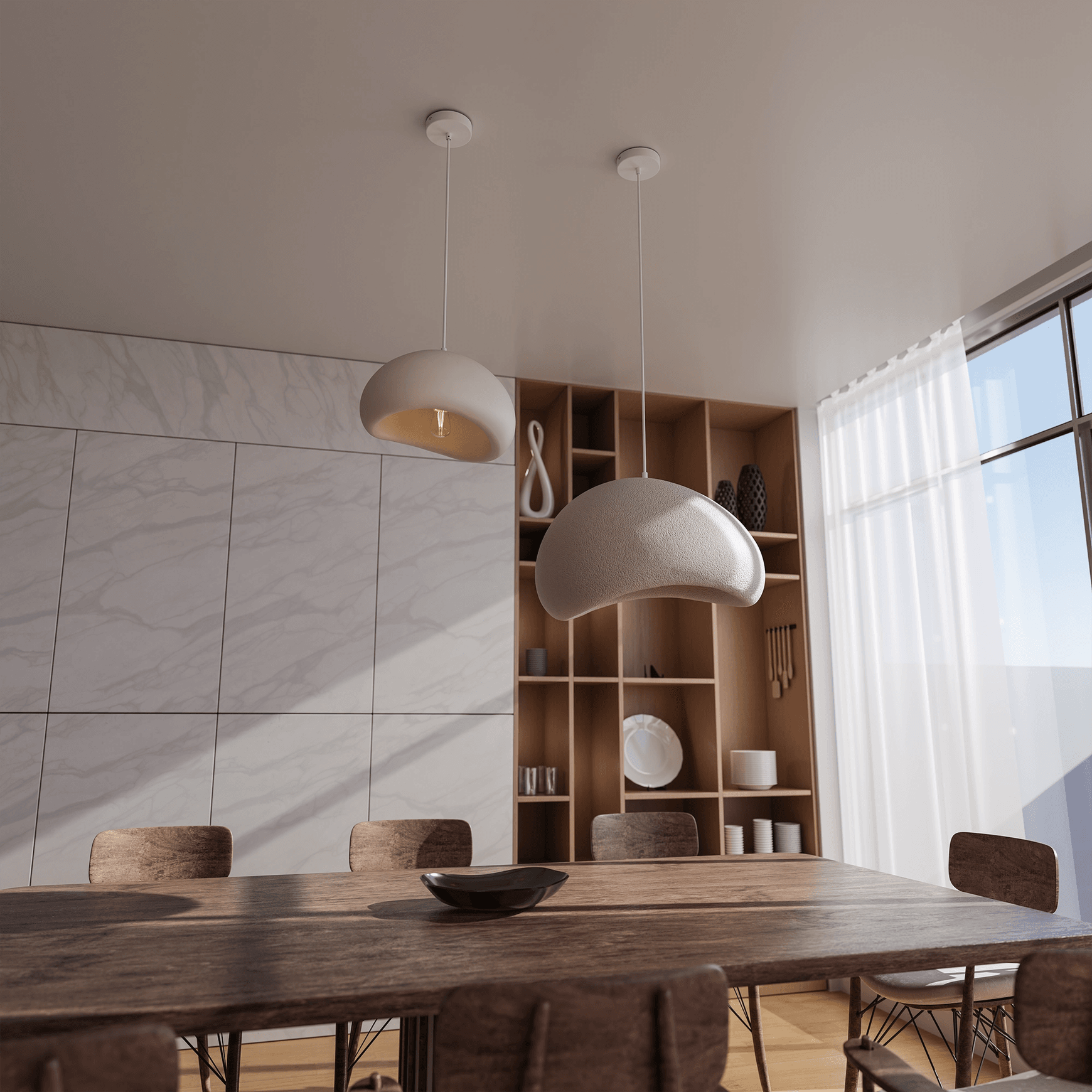 Cardinal Organic Textured Resin Pendant Light