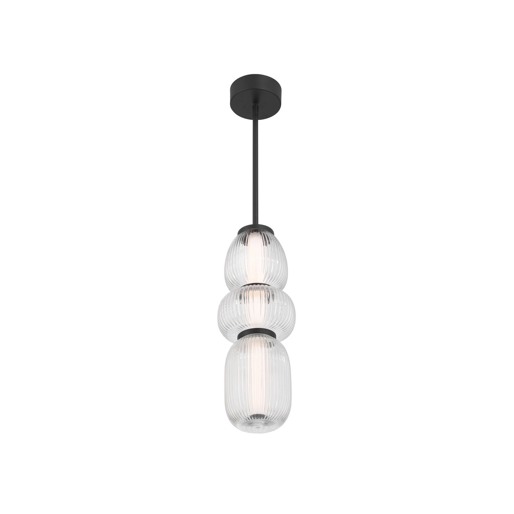 Layla 1 Light Mini Glass Pendant - Small in Matte Black