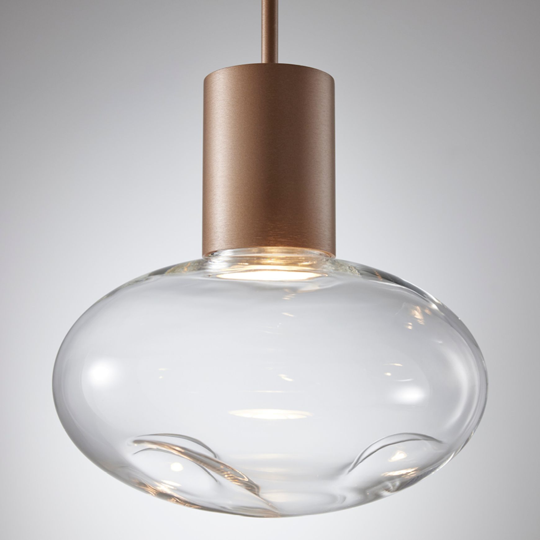 Rosetta Glass Pendant Light - 17cm in Brushed Burnished