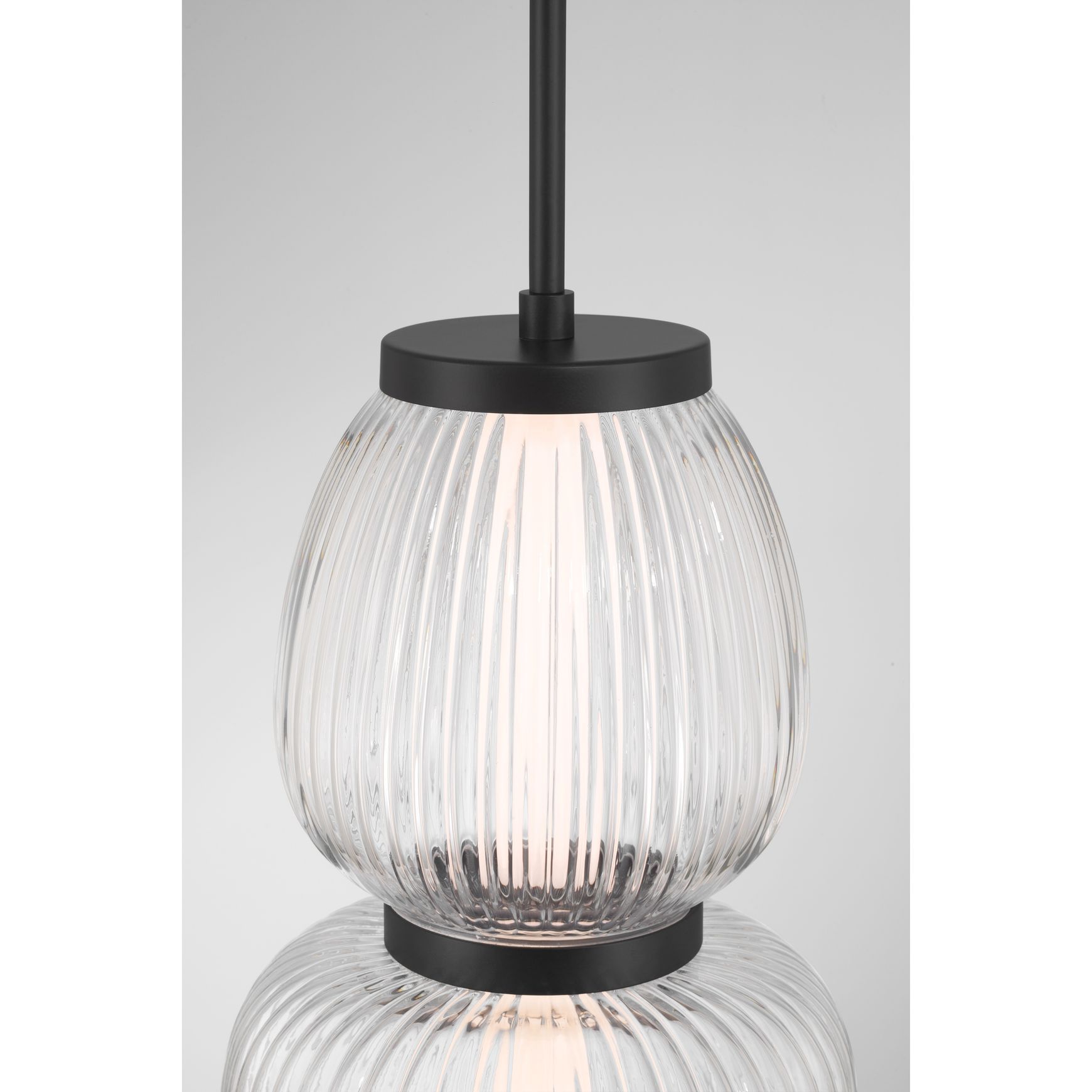 Layla 1 Light Mini Glass Pendant - Large in Matte Black