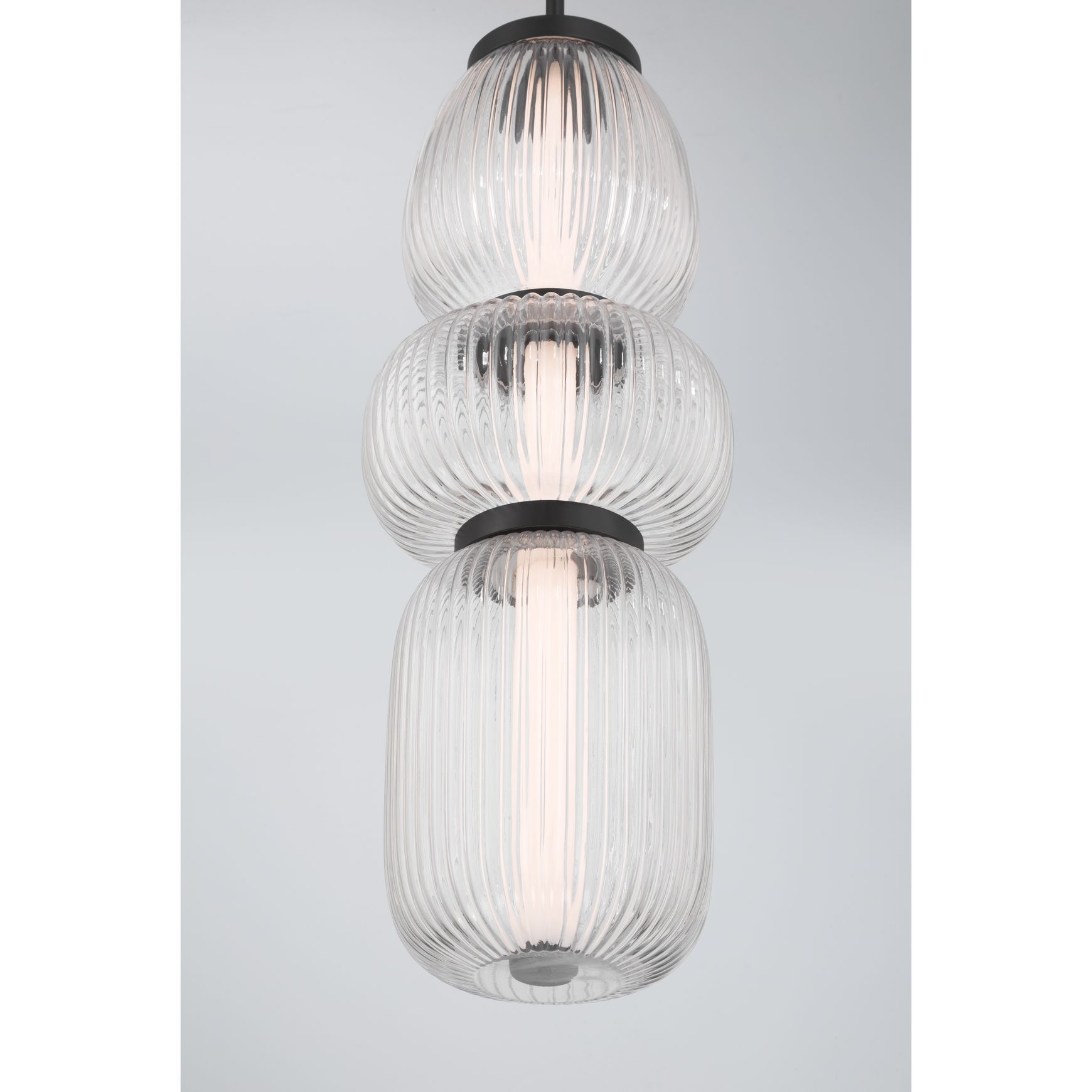 Layla 1 Light Mini Glass Pendant - Large in Matte Black