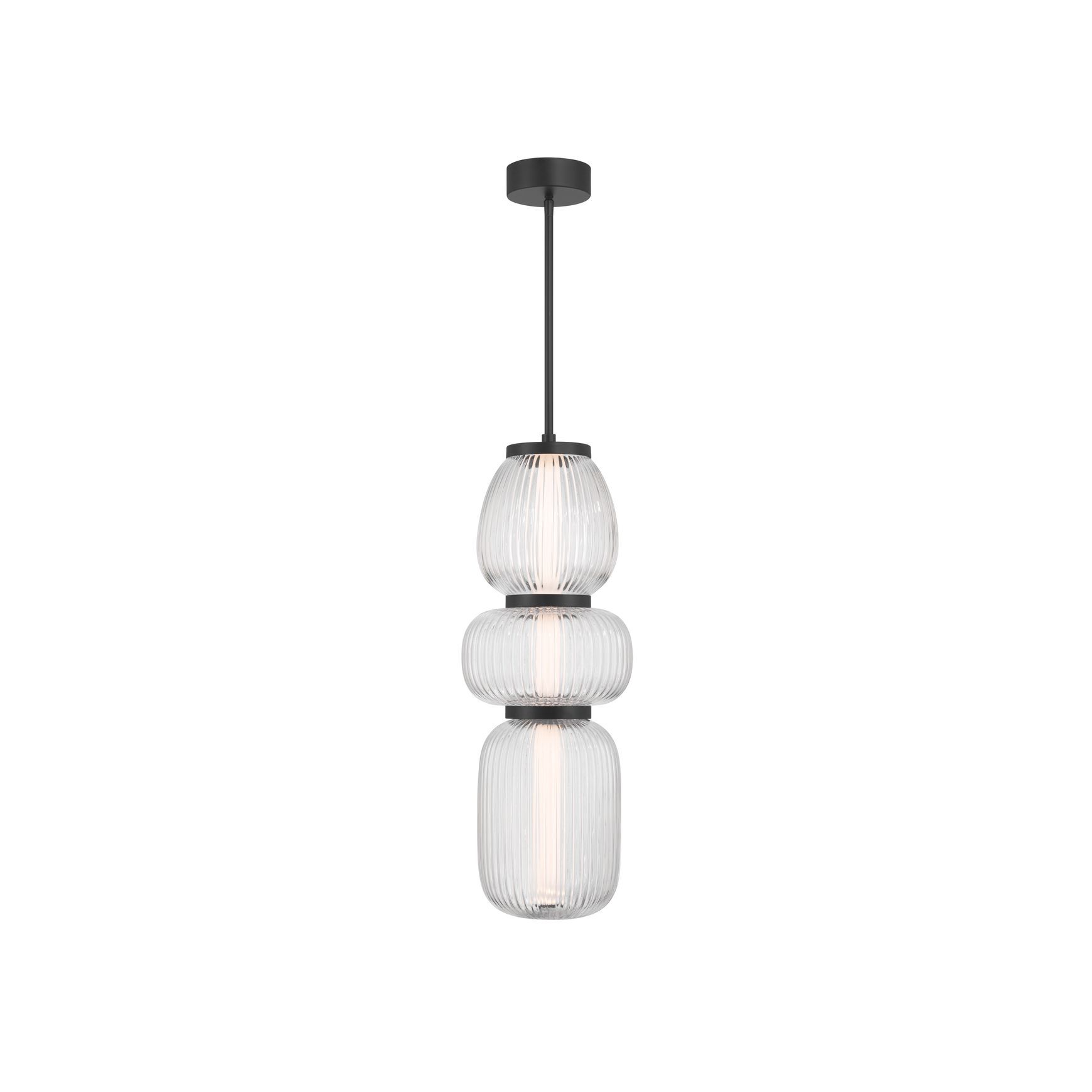 Layla 1 Light Mini Glass Pendant - Large in Matte Black