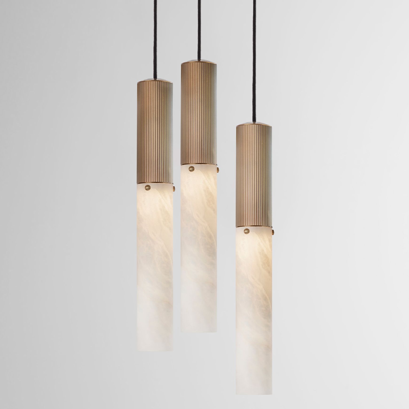 Flume Alabaster 3lt Pendant Light