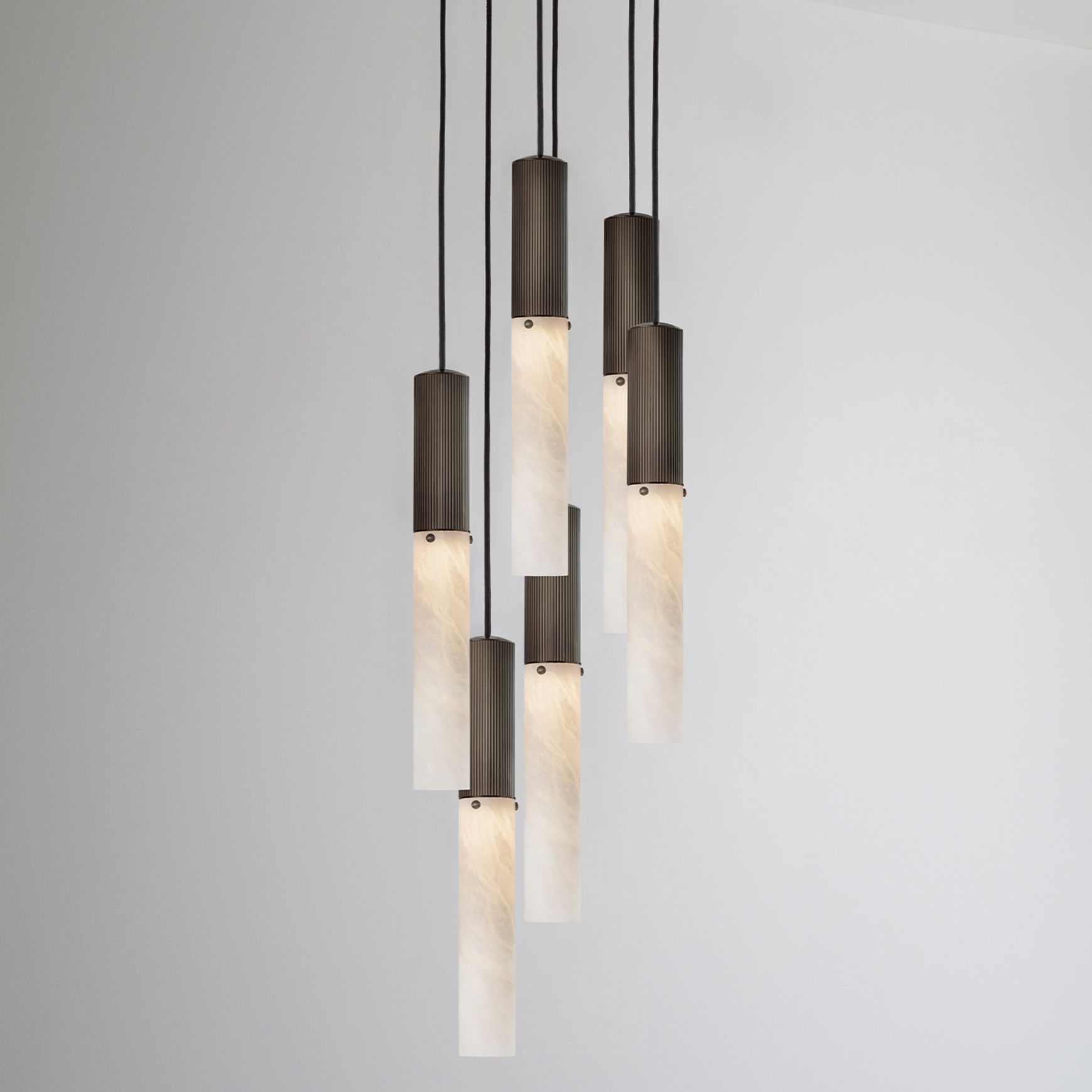 Flume Alabaster 6lt Pendant Light