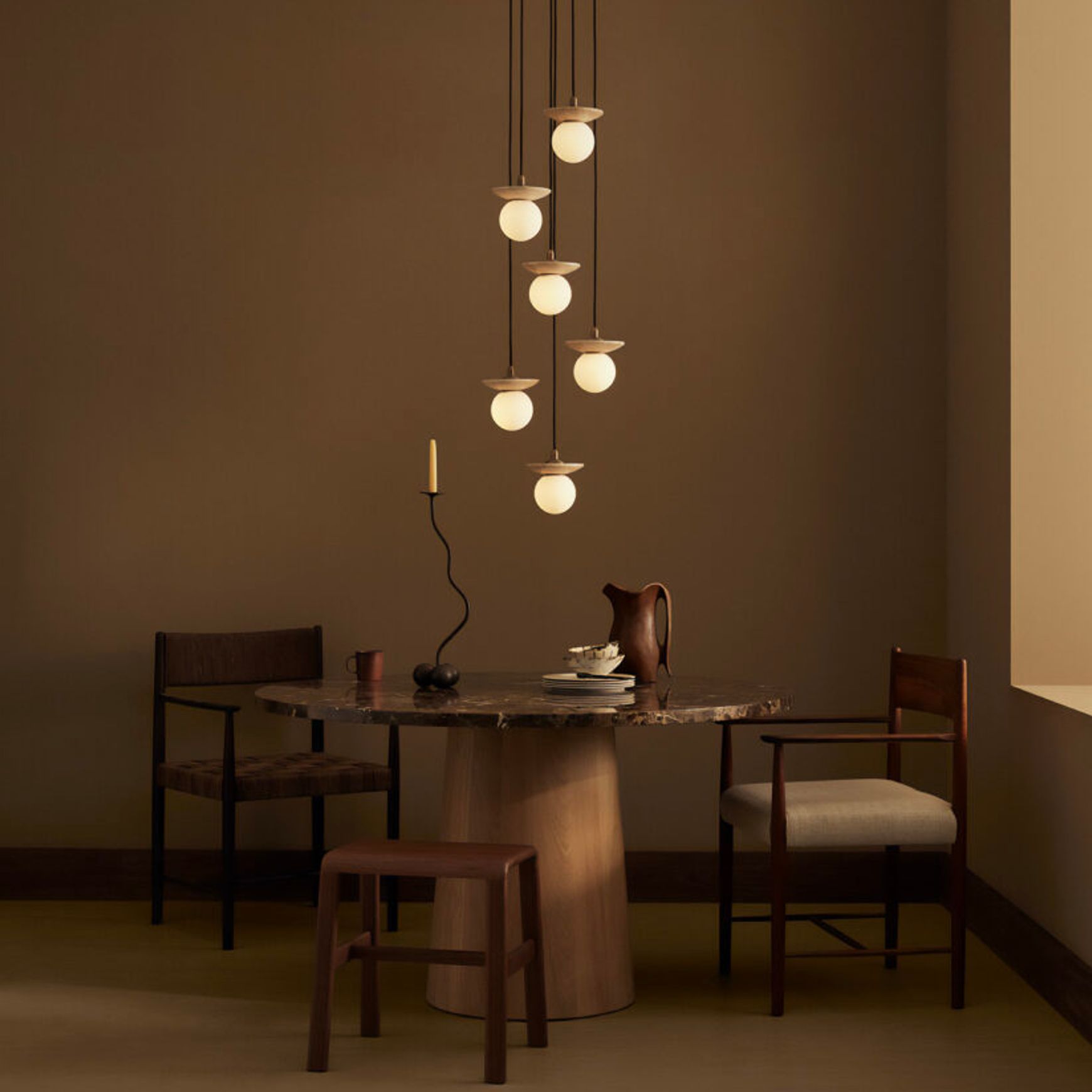 Orbit Stone 6lt Pendant Light