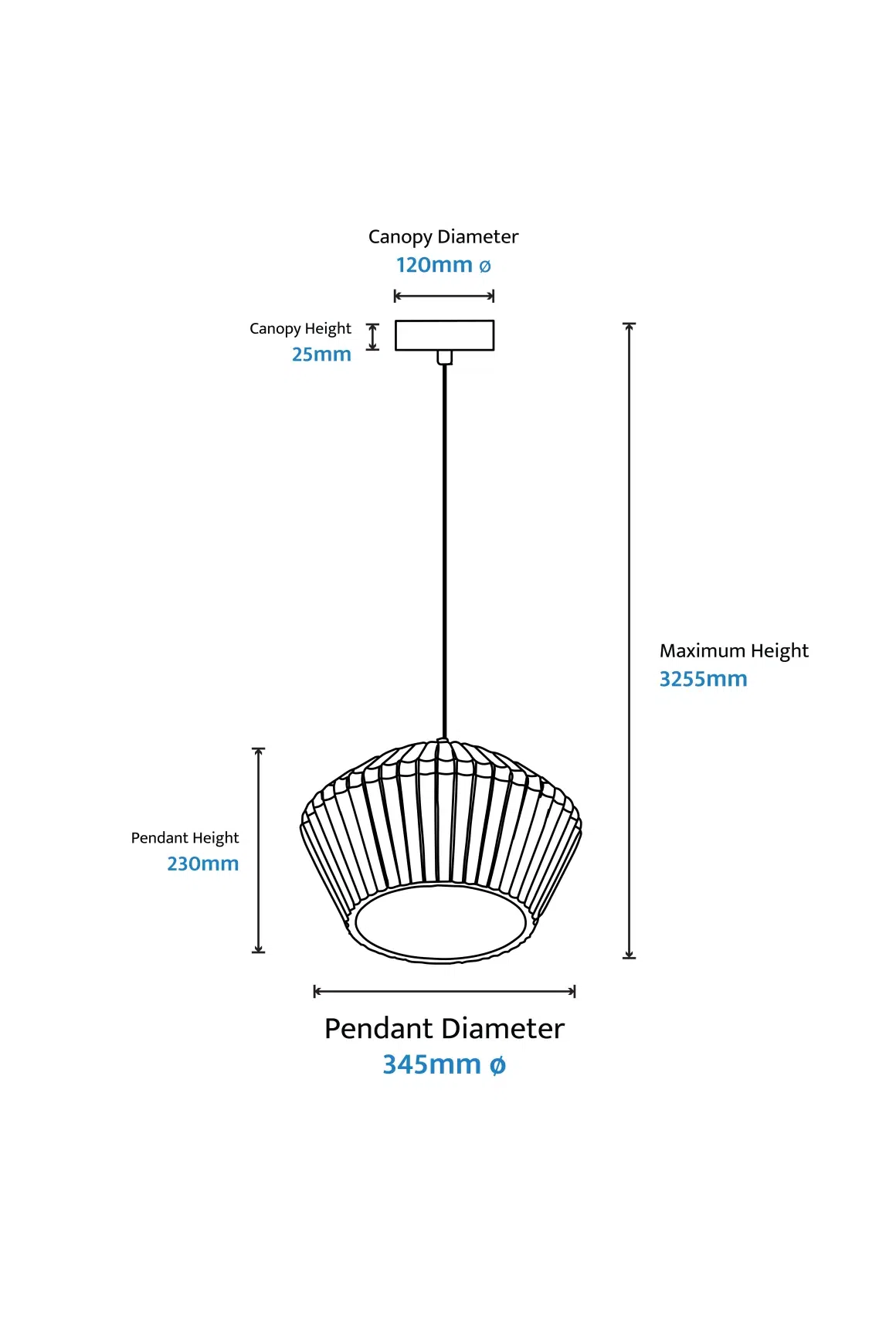 Munia Fluted Gypsum Customisable Light