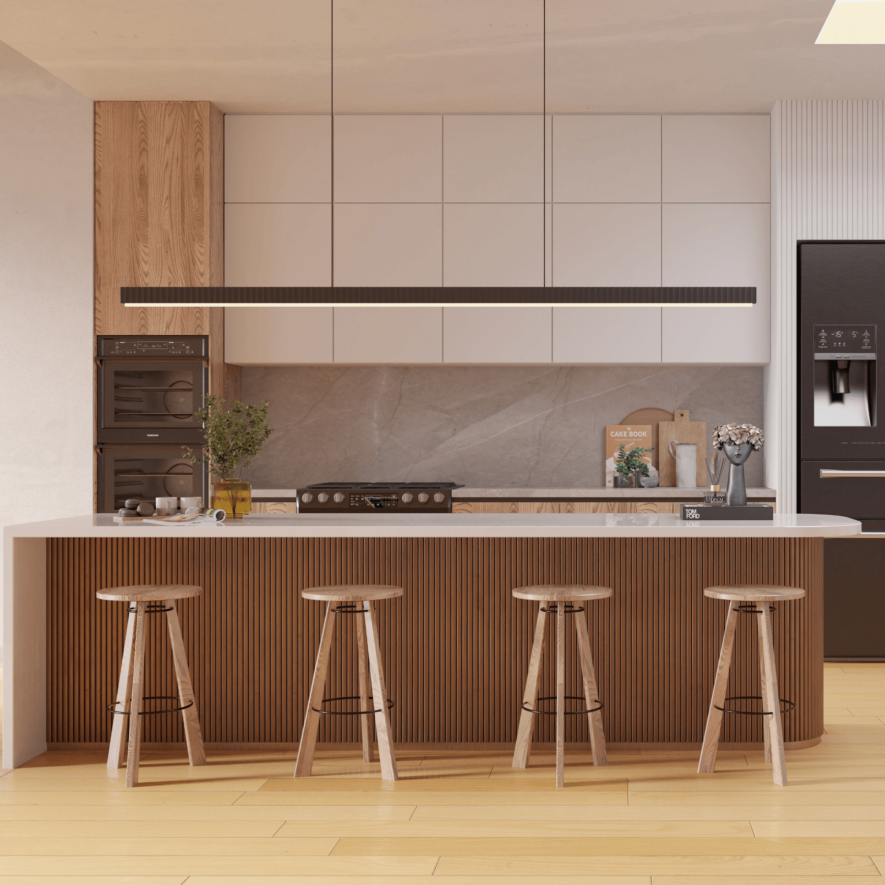 Prinia Linear Ribbed Pendant Light