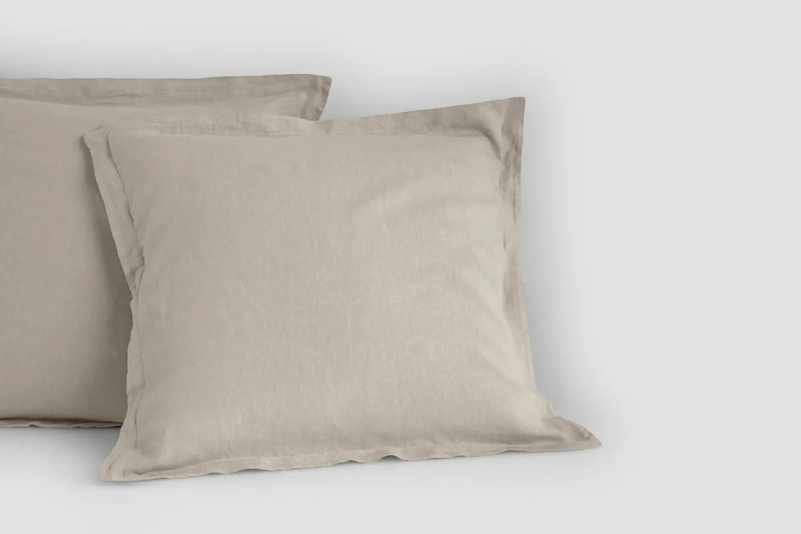 Linen Pillow Cases Stone Standard Pair