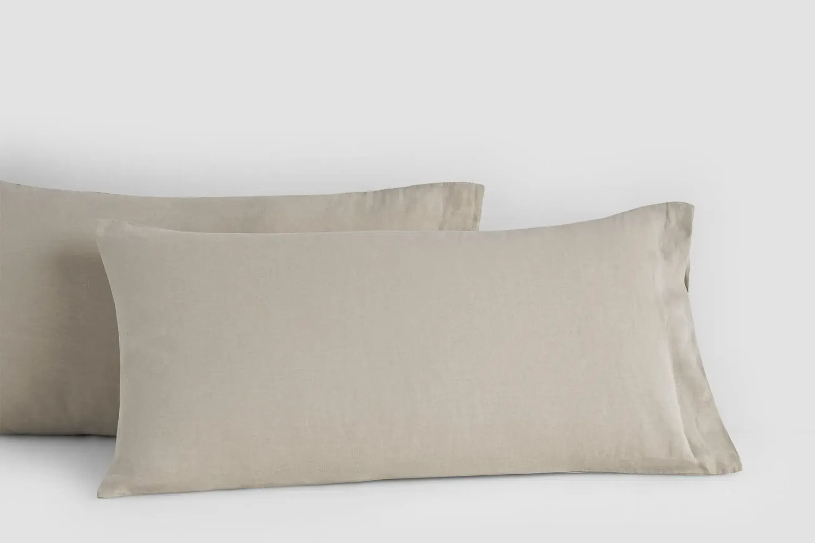 Linen Pillow Cases Stone Standard Pair