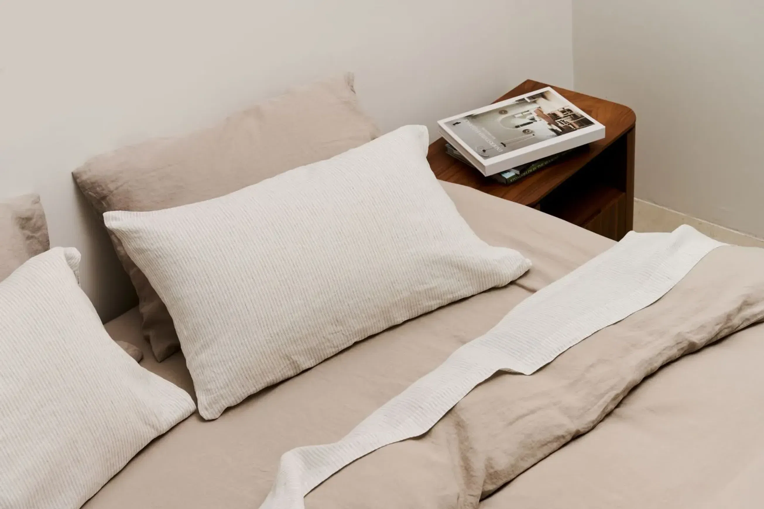 Linen Pillow Cases Stone Standard Pair