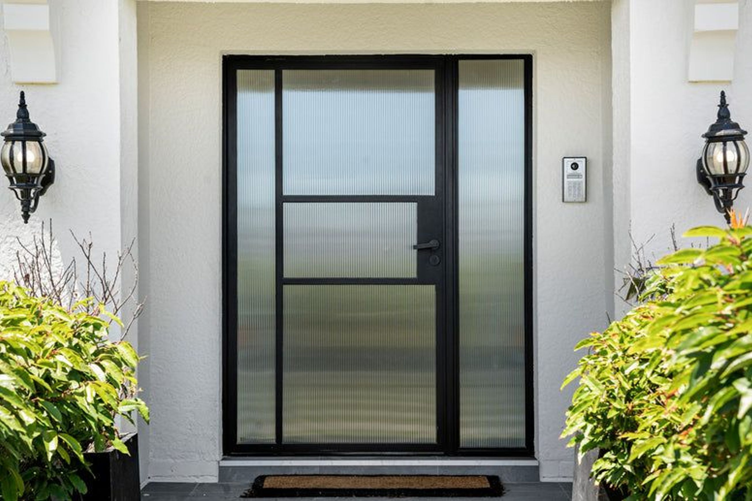 Steel Frame Glass Pivot Doors - Galvanised FPS50
