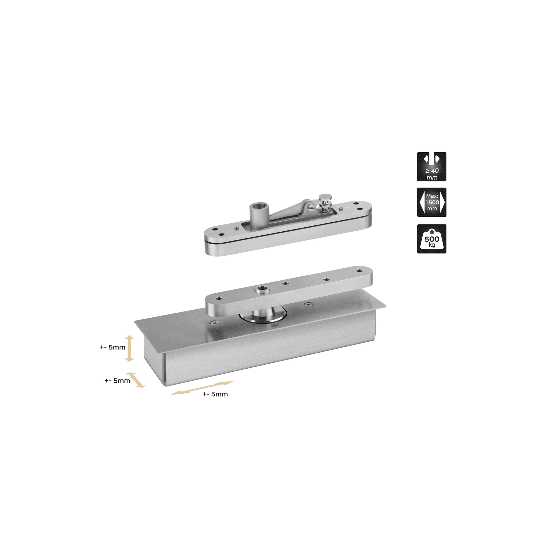 IN.05.500 Pivot for Single or Double Action Doors 500kg