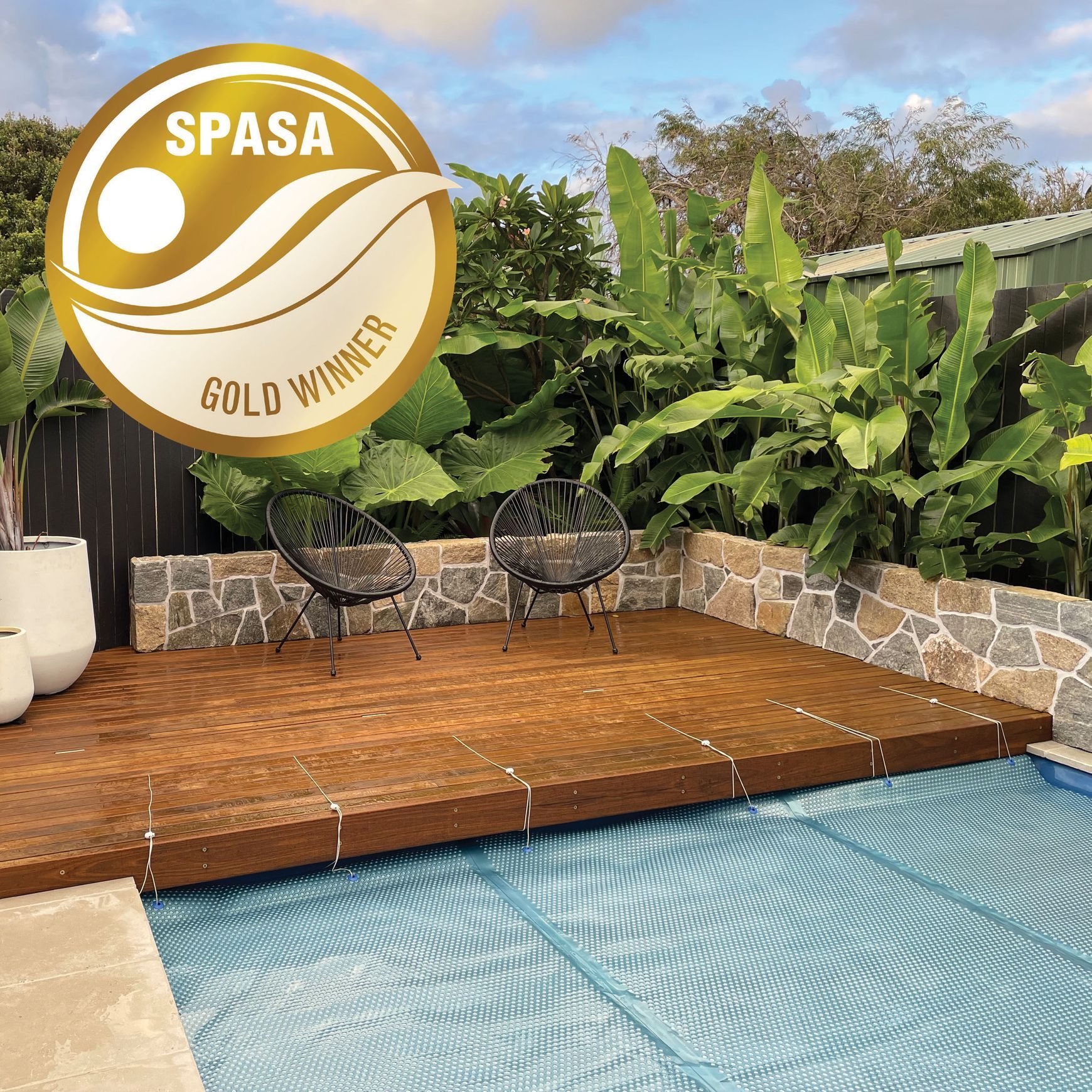 Under Deck UnderCover® Concealed Pool Cover - Powered