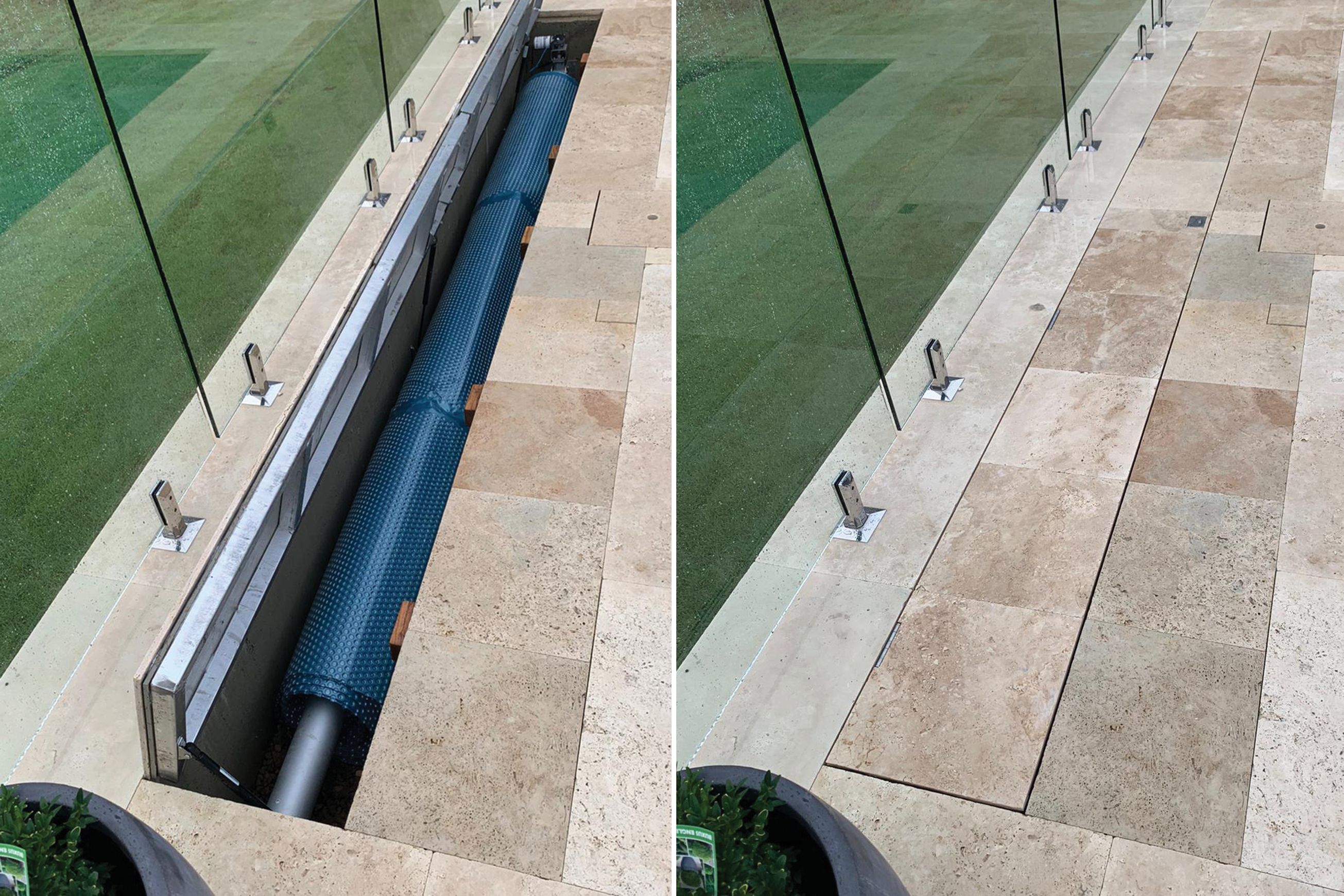 Concrete UnderCover® Concealed Pool Cover - Powered