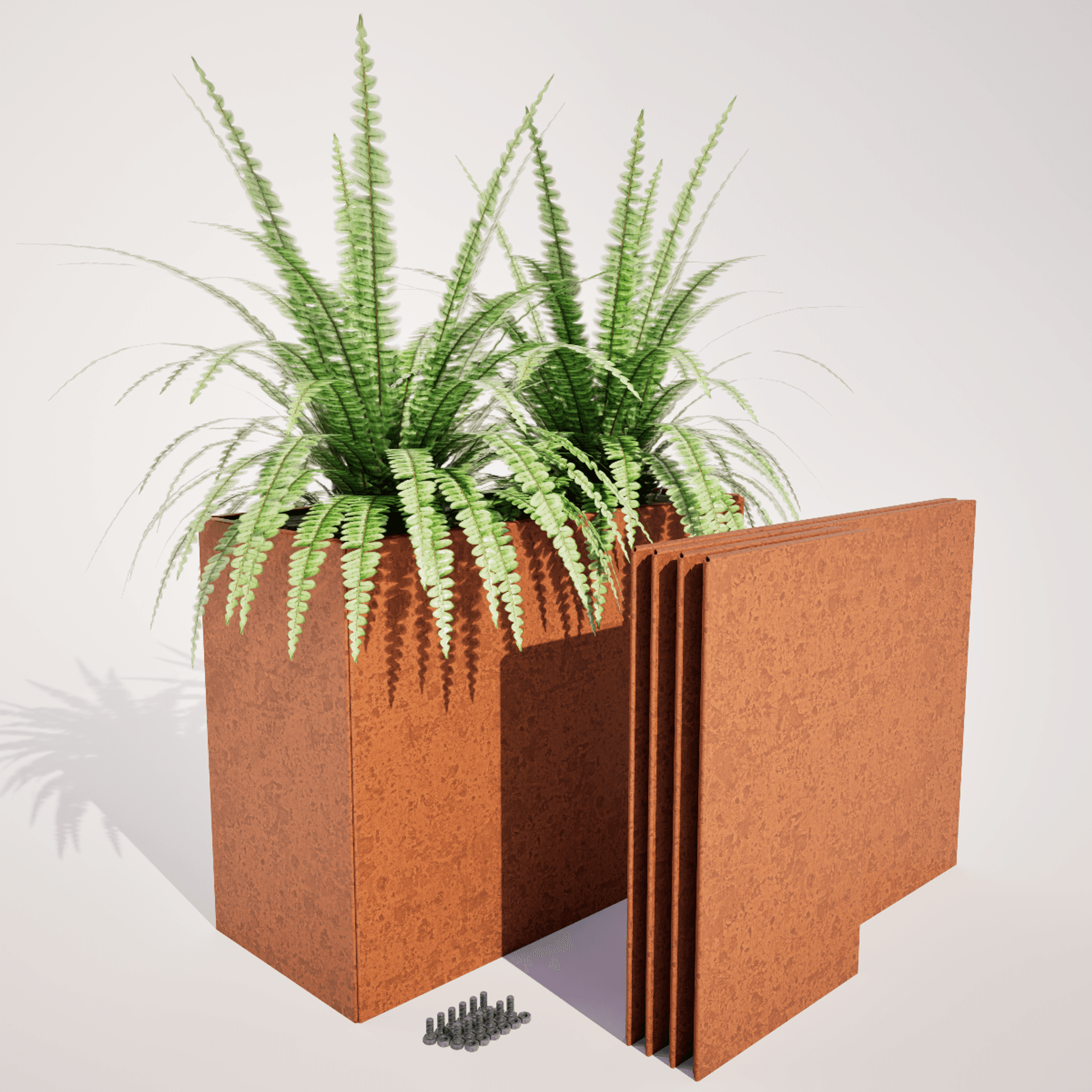 Privacy Planters - Flatpack Corten Steel 700mm High