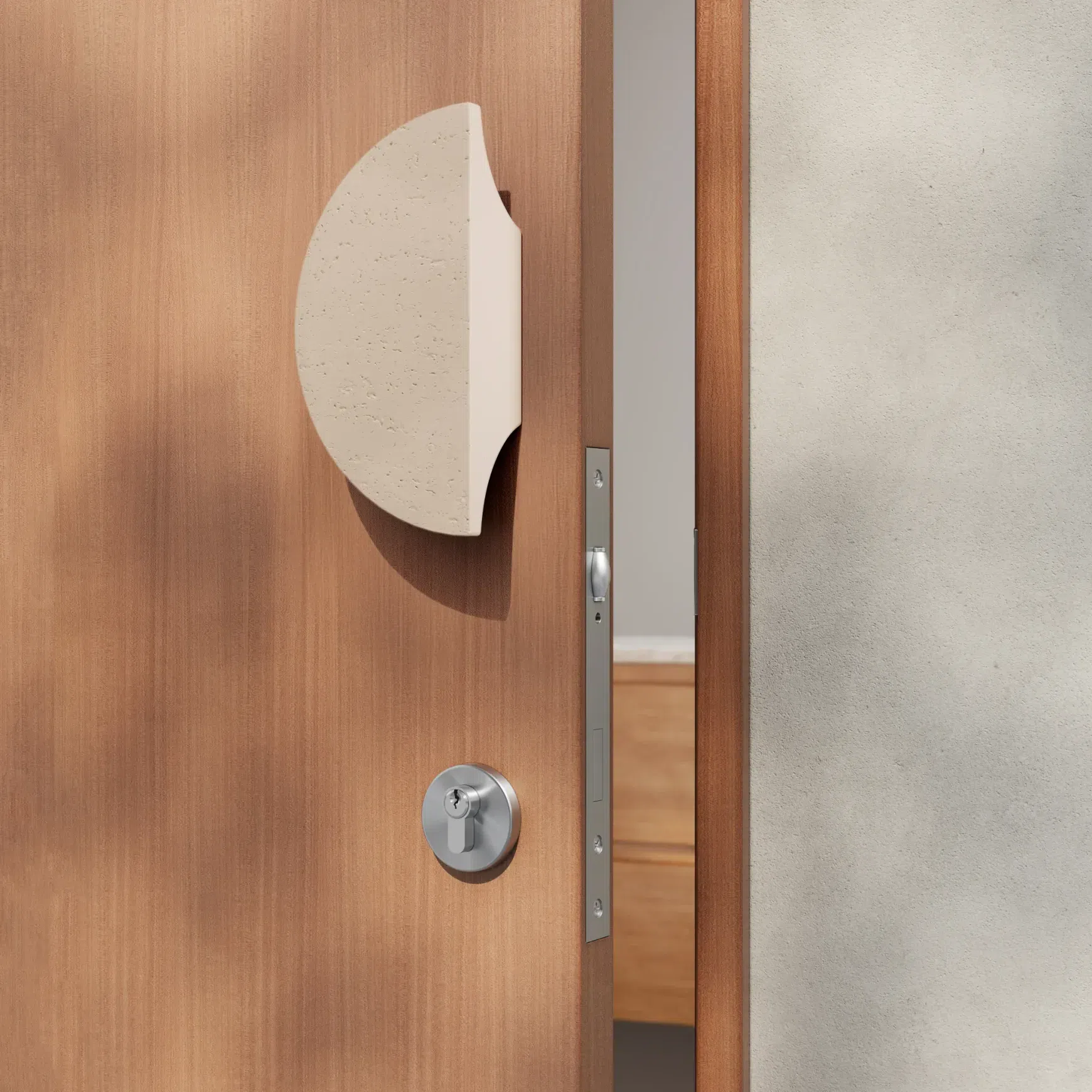 Atelis Concrete Half Moon Entry Door Pull (Single)