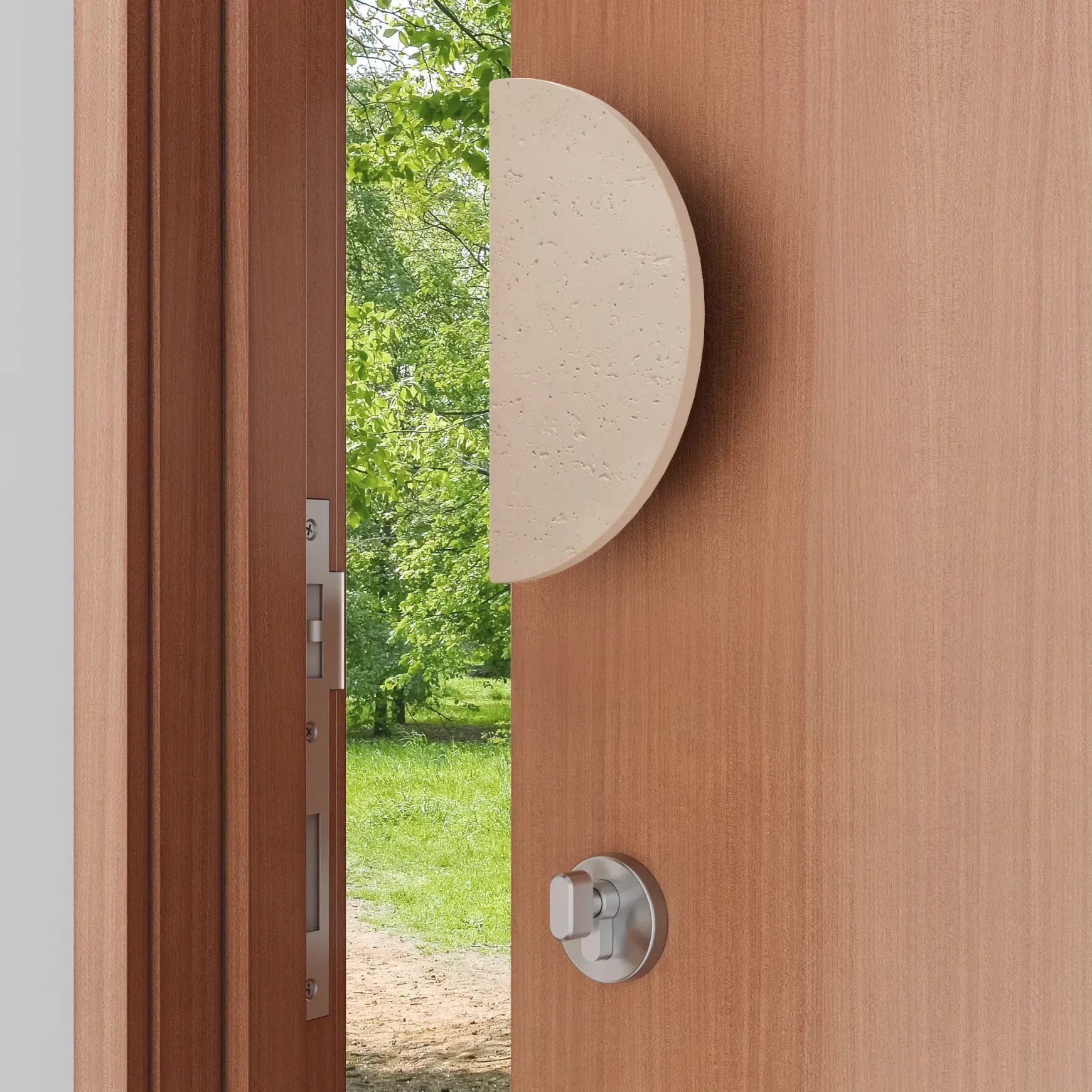 Atelis Concrete Half Moon Entry Door Pull (Single)