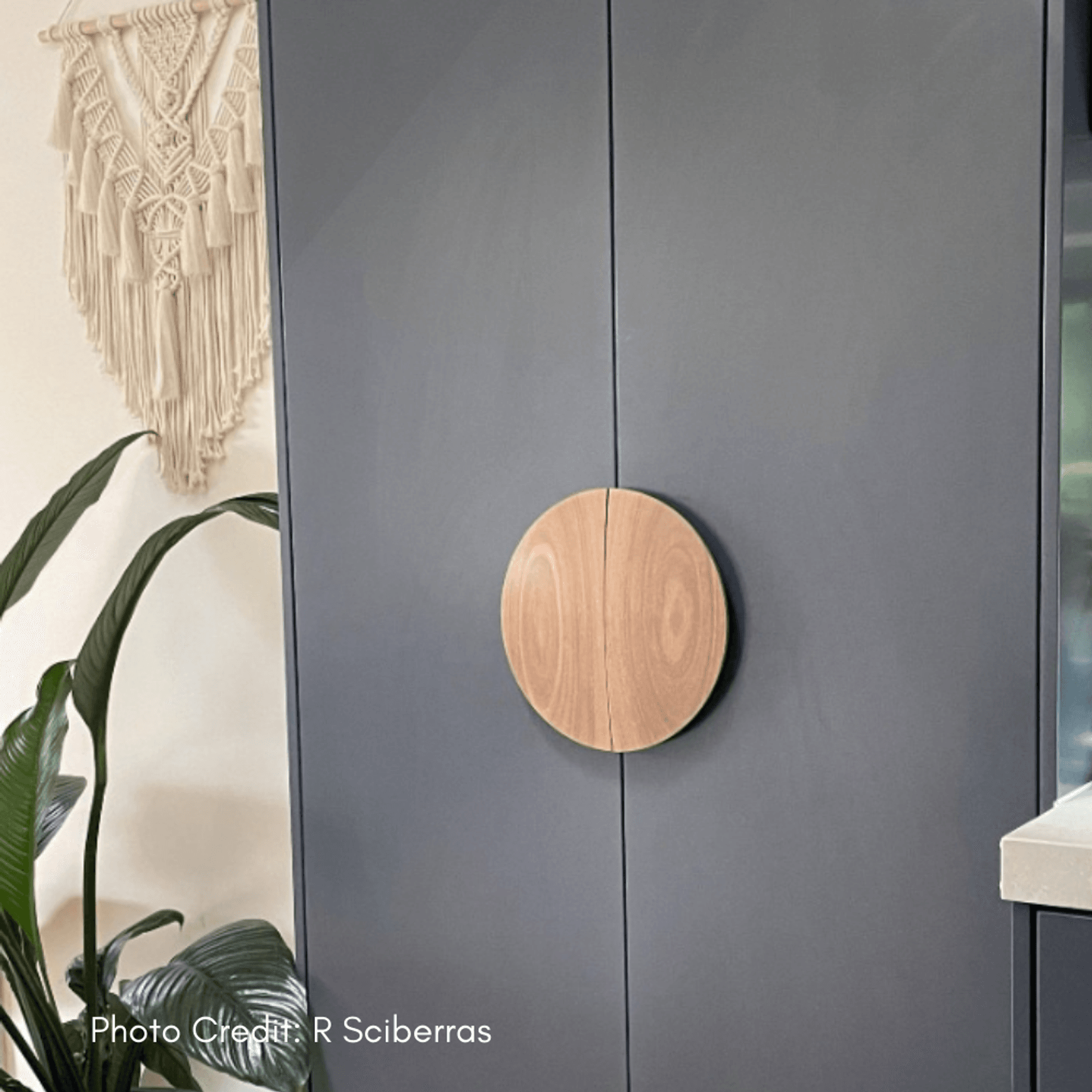Curved Half-Moon - Timber Door Handle - TDH001