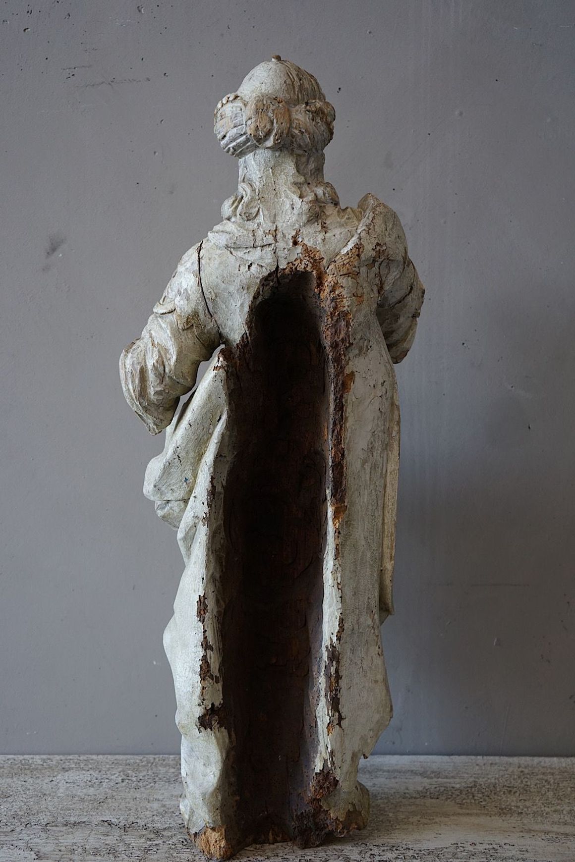 Antique French Carved Statue of a Saint
