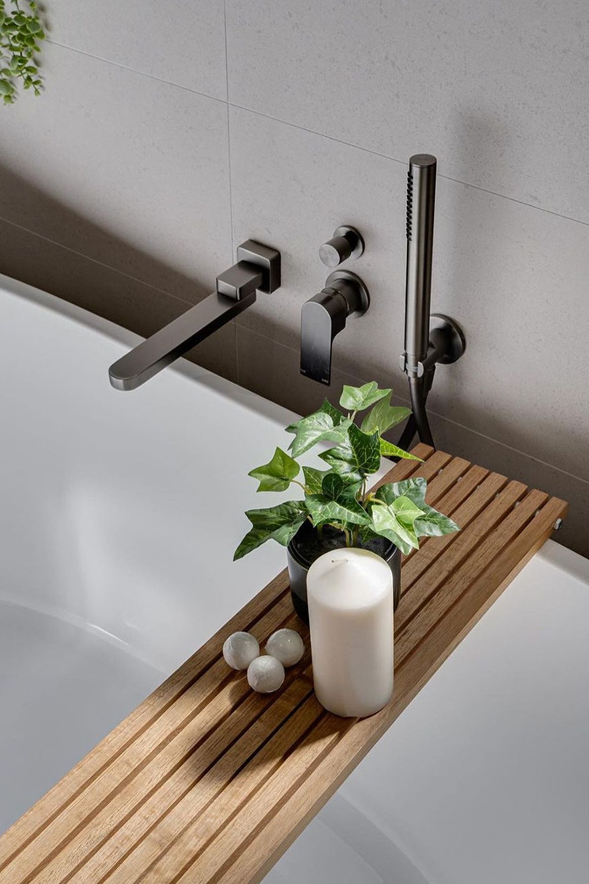 Bianca Shower Mixer & Divertor Back Plate | Gun Metal