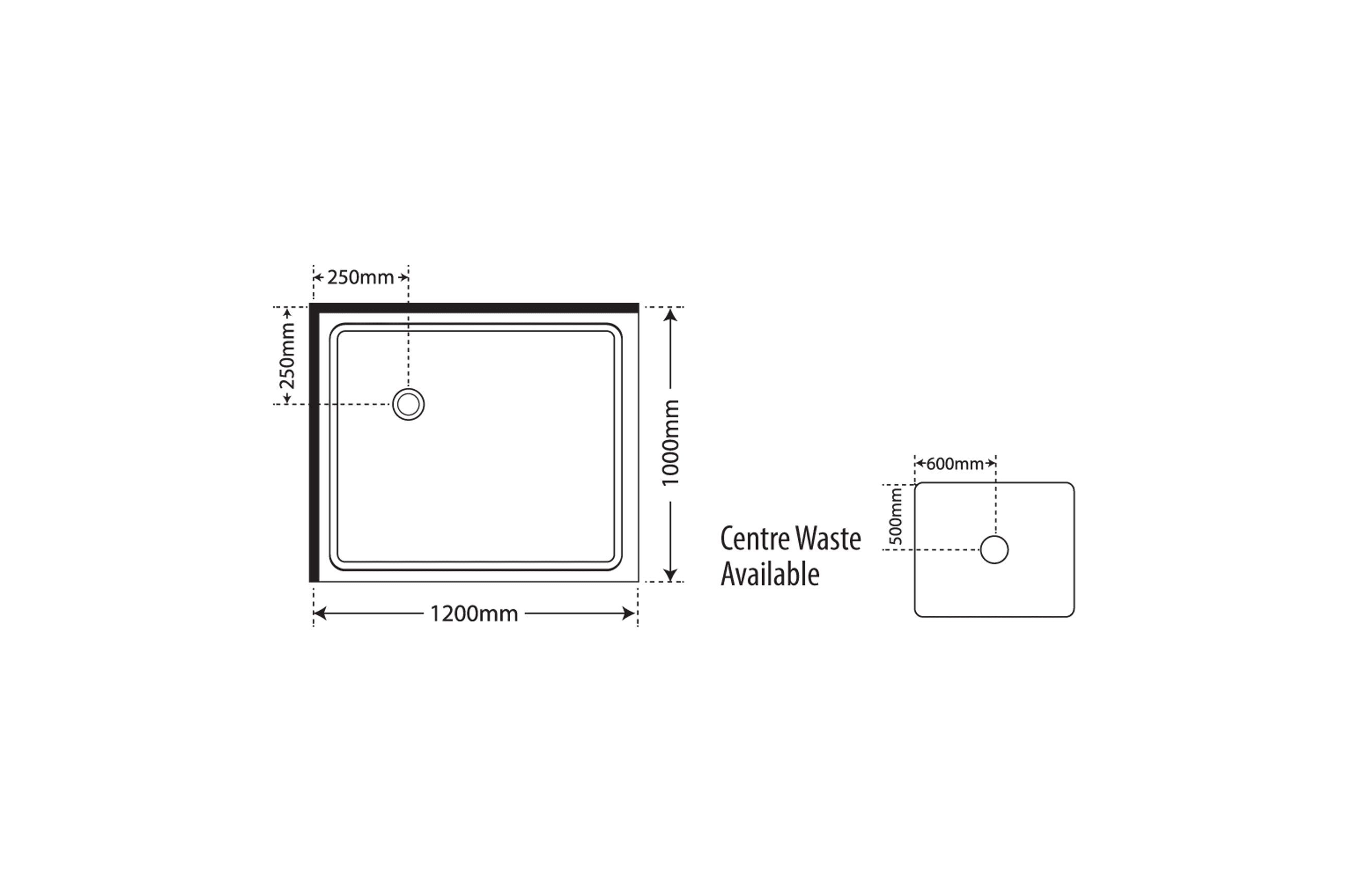 Horizon 2 Sided Sliding Door Shower with Grey Glass