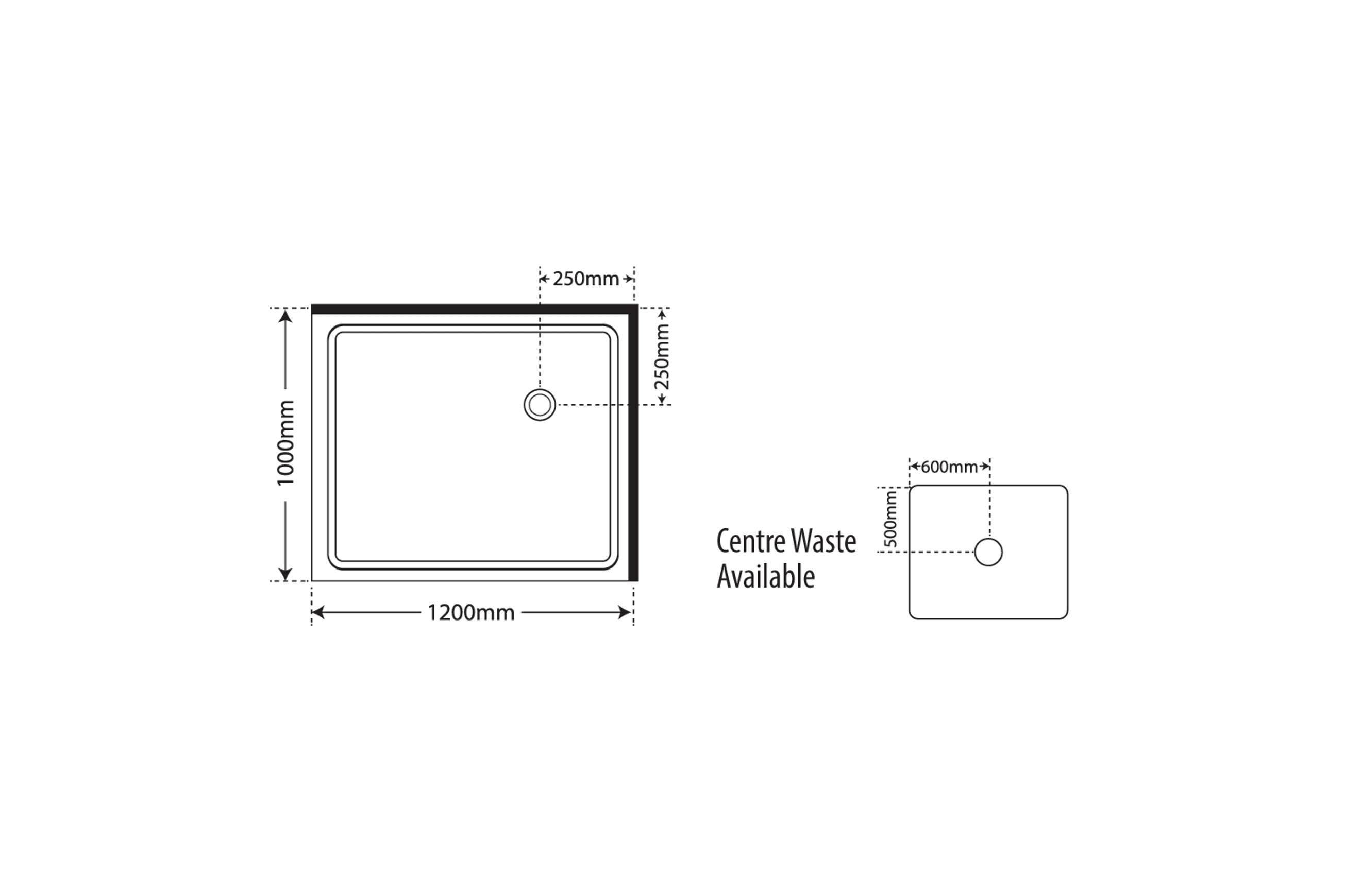Horizon 2 Sided Sliding Door Shower with Clear Glass