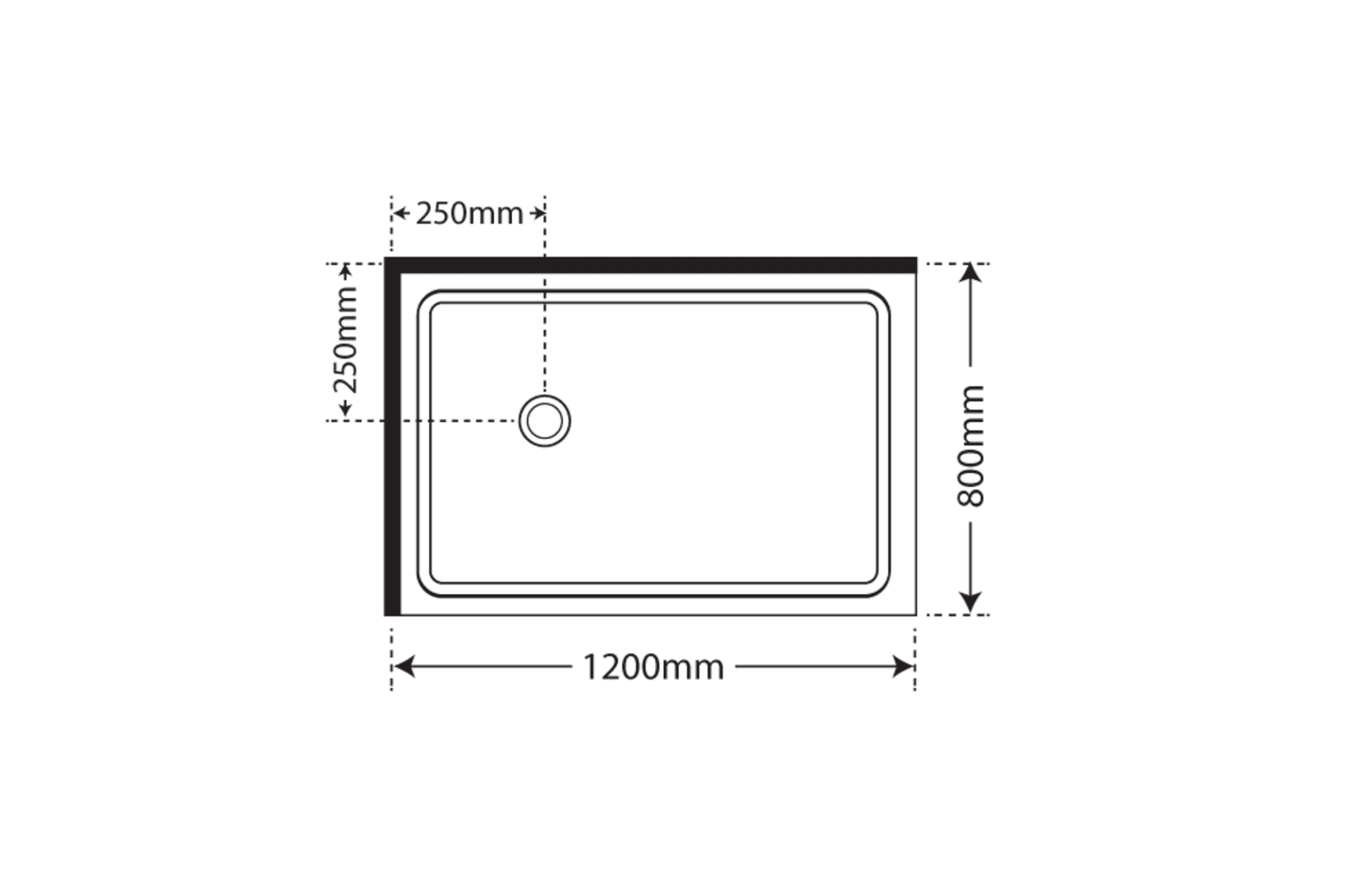 Horizon 2 Sided Sliding Door Shower with Grey Glass